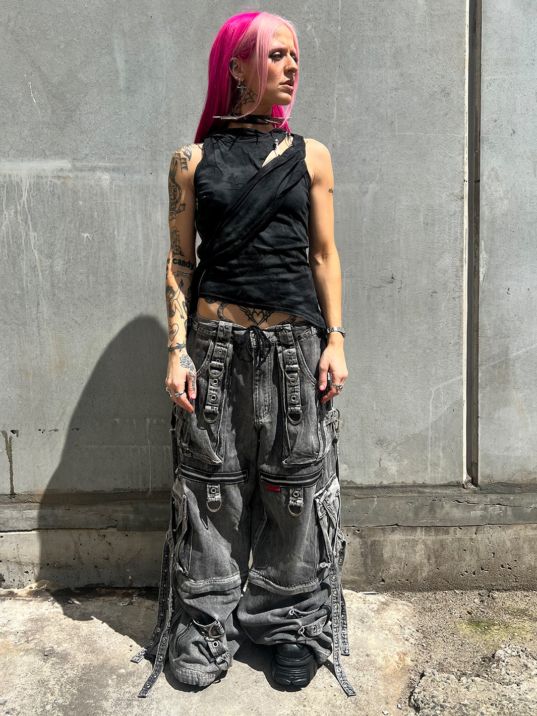 X-STRAP PANT BLACK FOG WASH – TIBBS BONES1