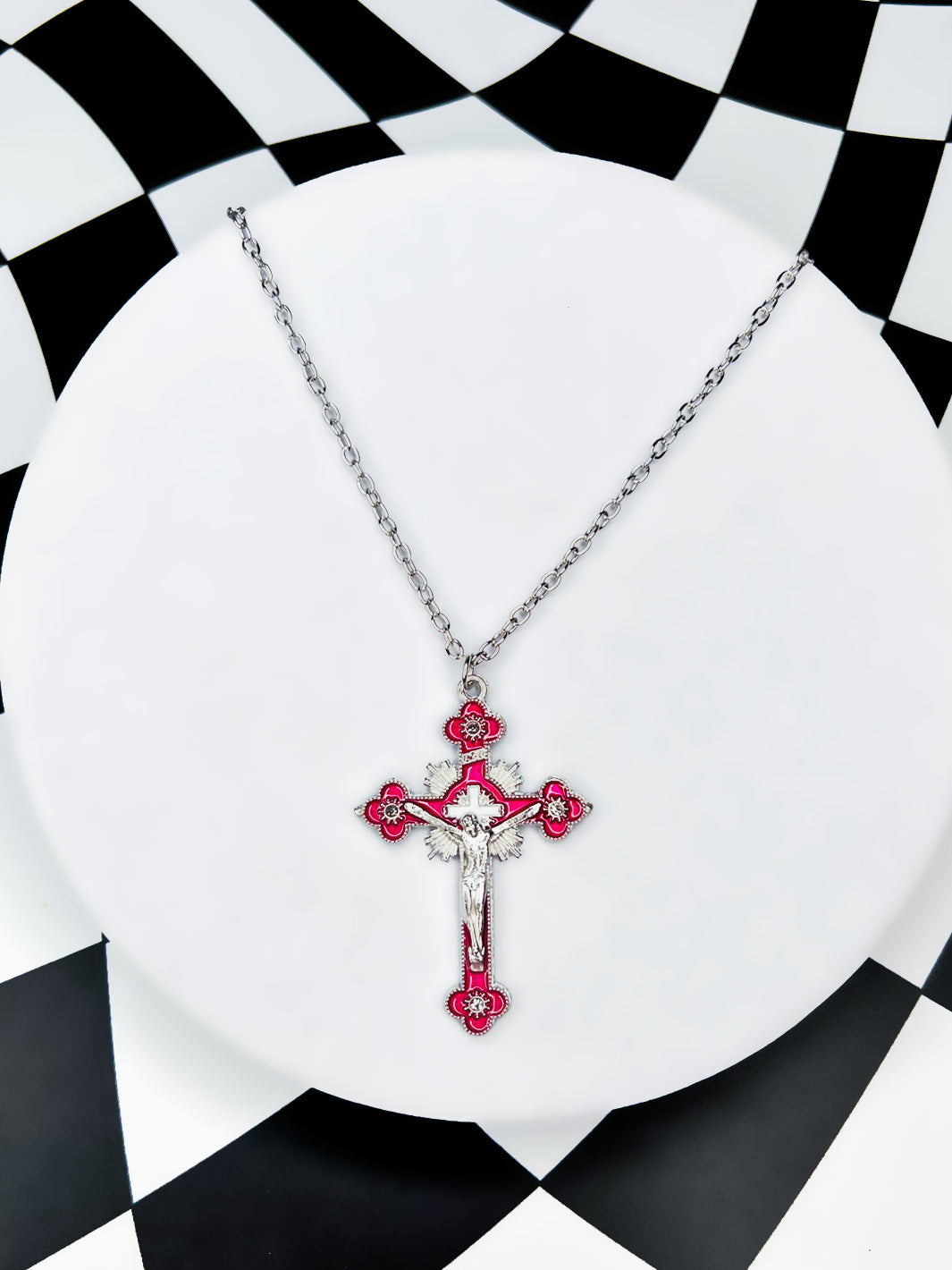 RITUAL CROSS NECKLACE - PINK