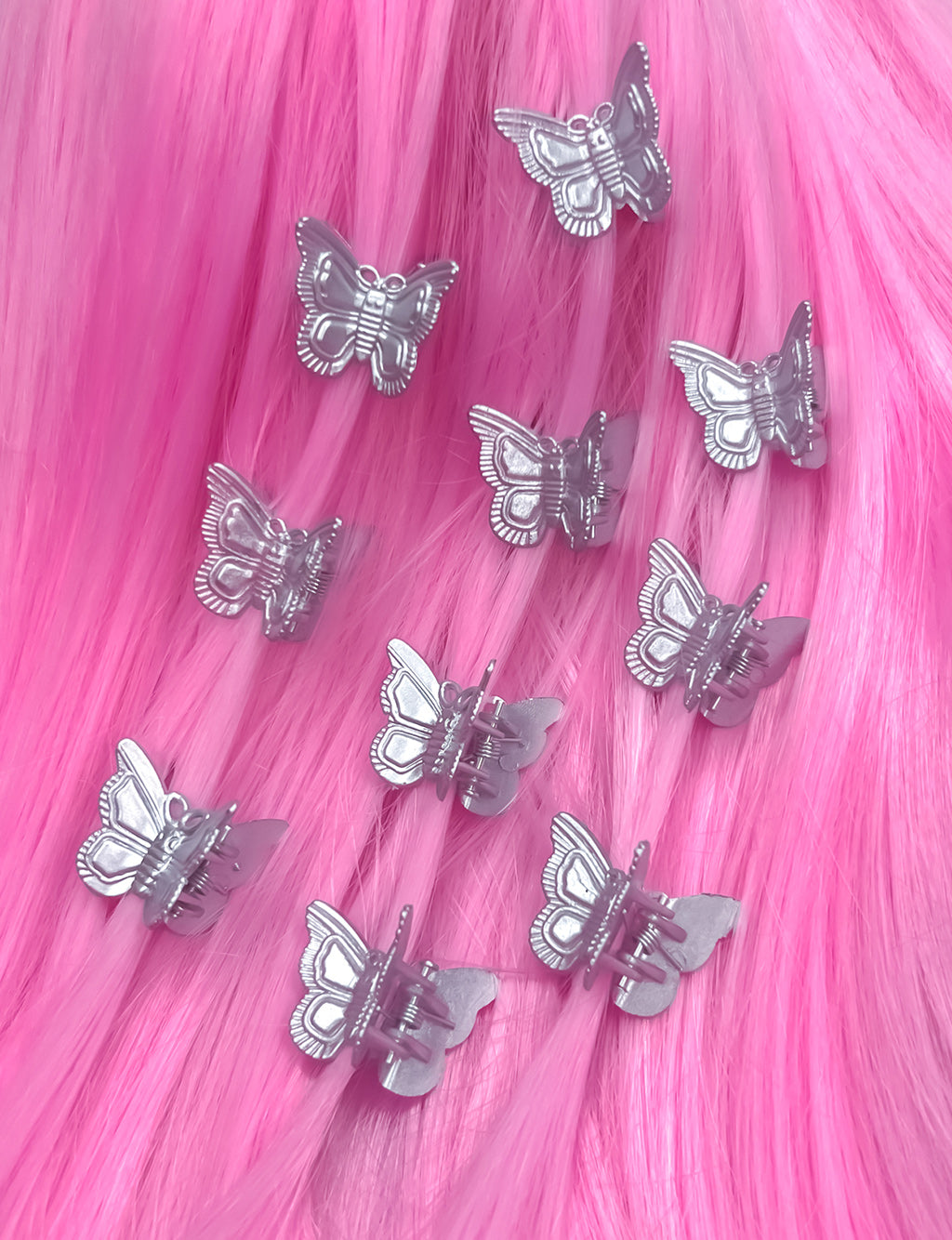 BUTTERFLY HAIR CLIPS - SILVER