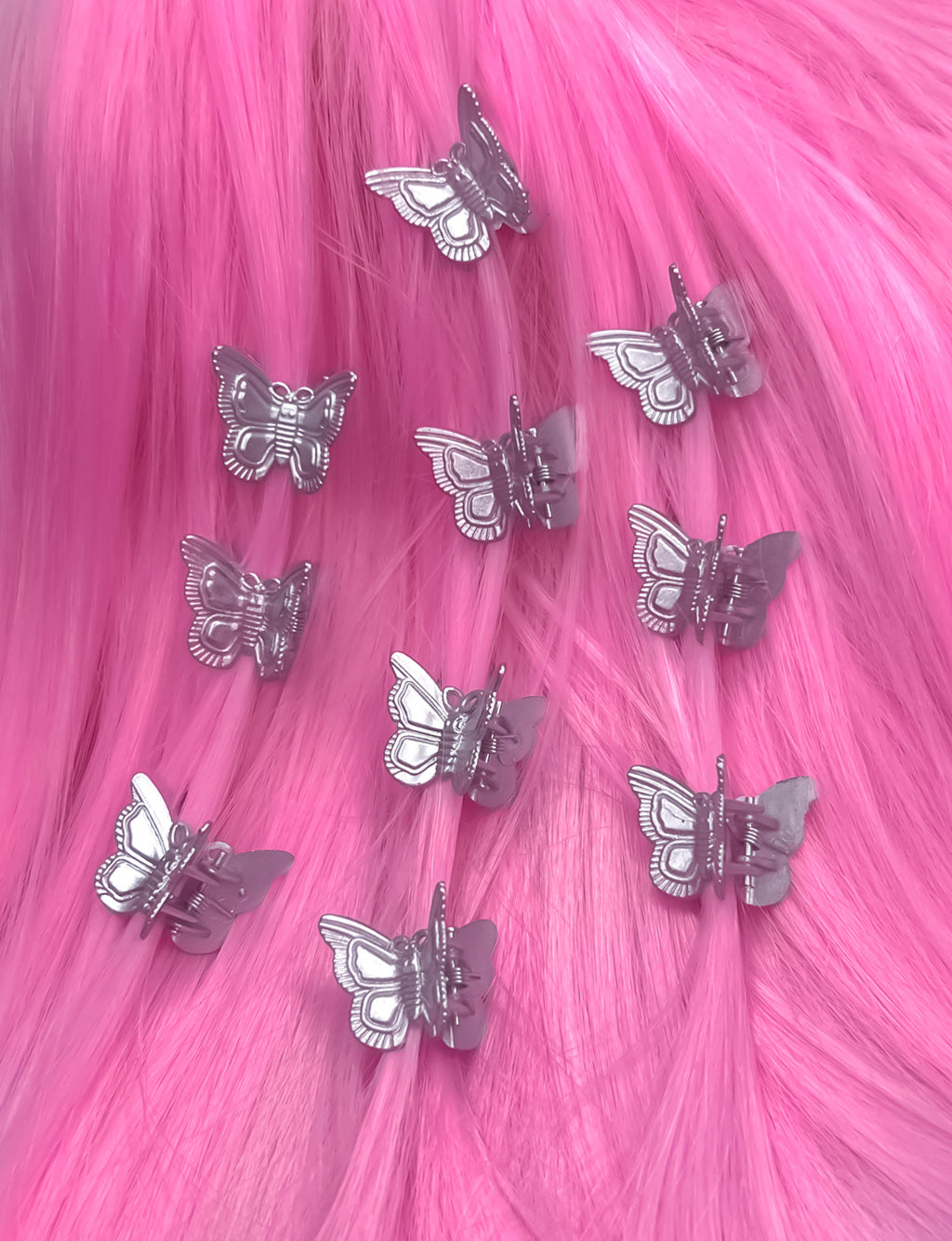 BUTTERFLY HAIR CLIPS - SILVER