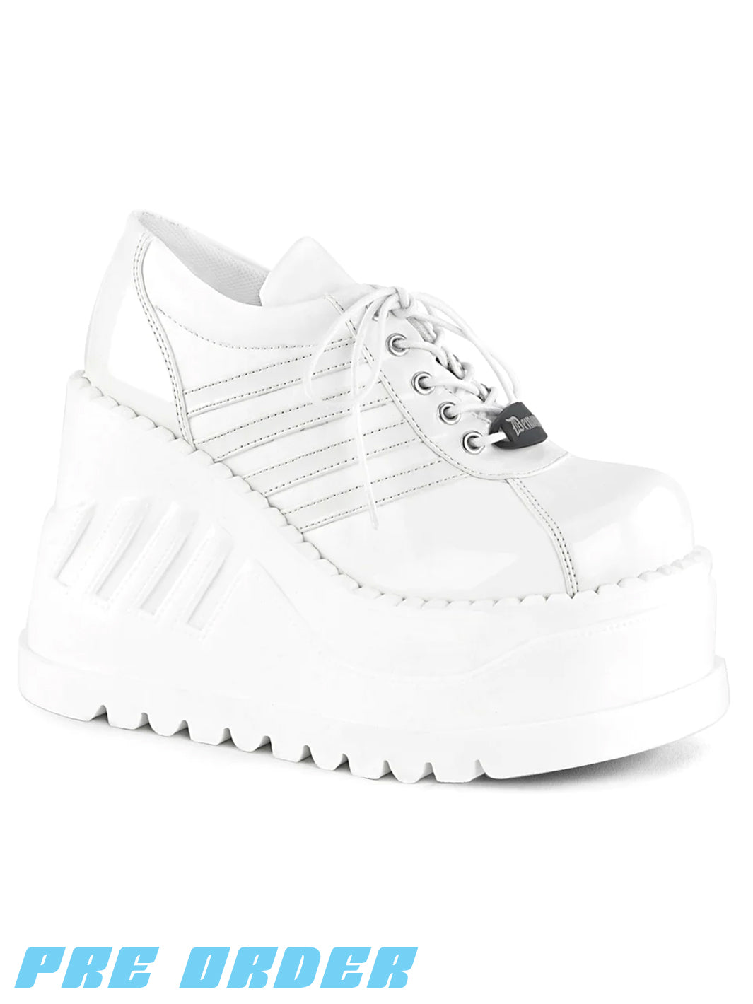DEMONIA STOMP-08 - WHITE VEGAN LEATHER PRE ORDER â TIBBS & BONES