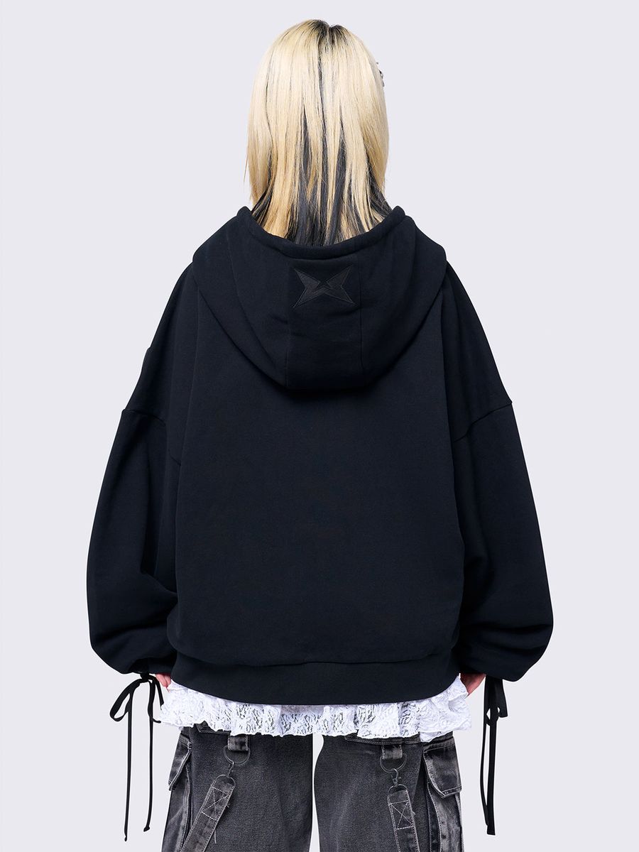 MIA BLACK ZIP UP HOODIE