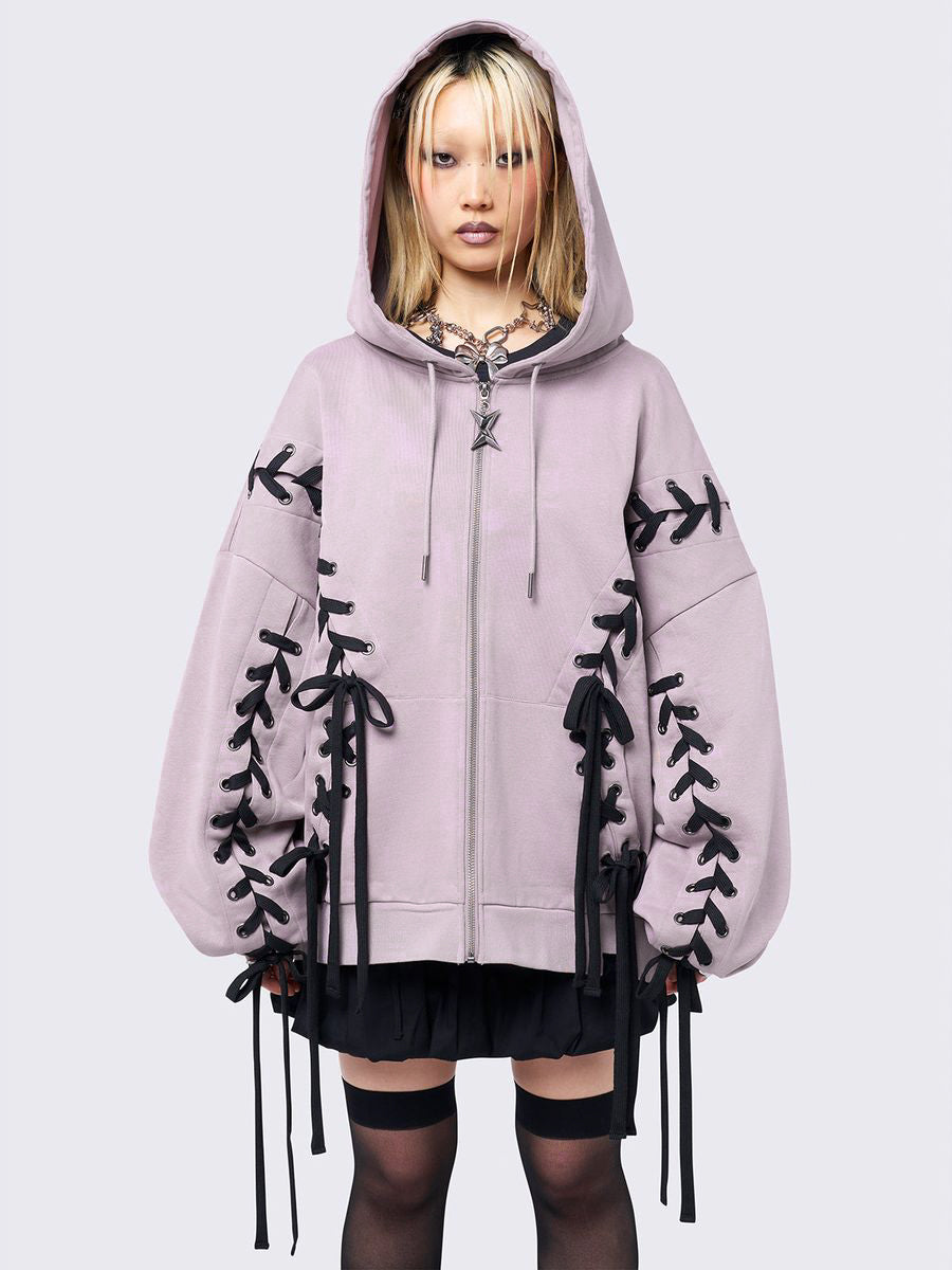MIA PINK ZIP UP HOODIE