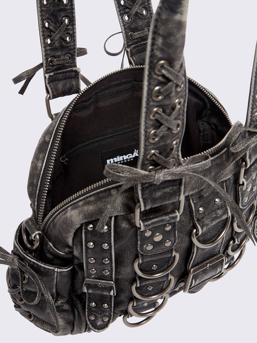 BUCKLED UP VEGAN SHOULDER BAG