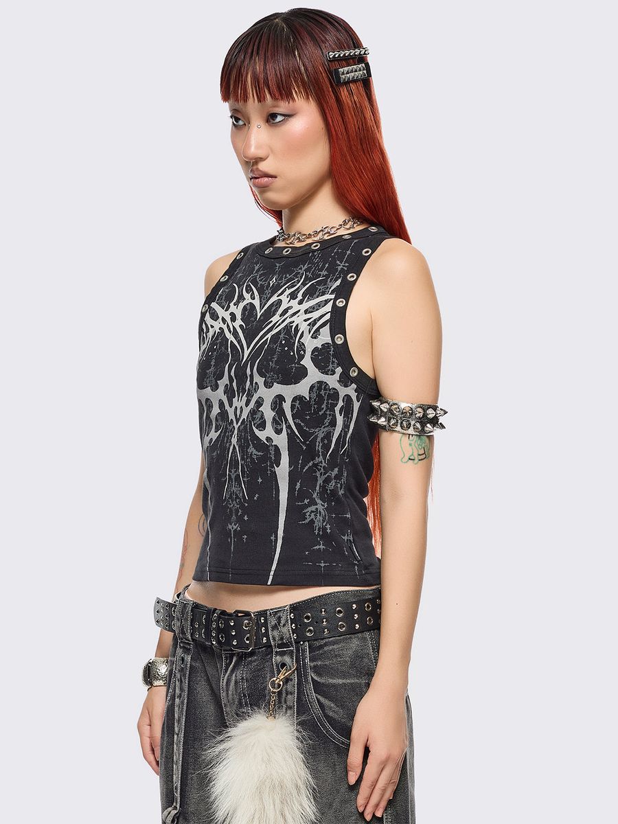 GLITCH HEART VEST TOP