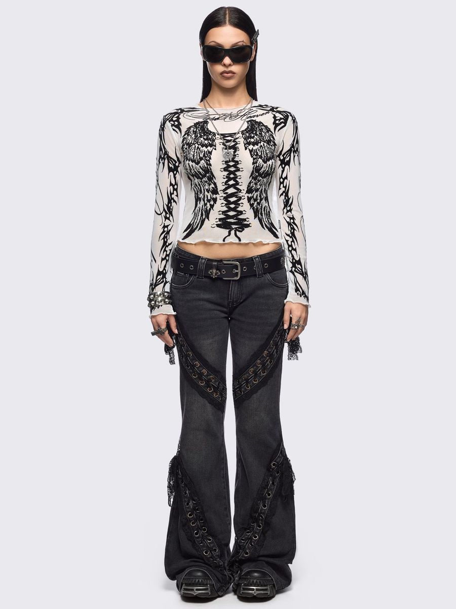 WING IT WHITE MESH TOP