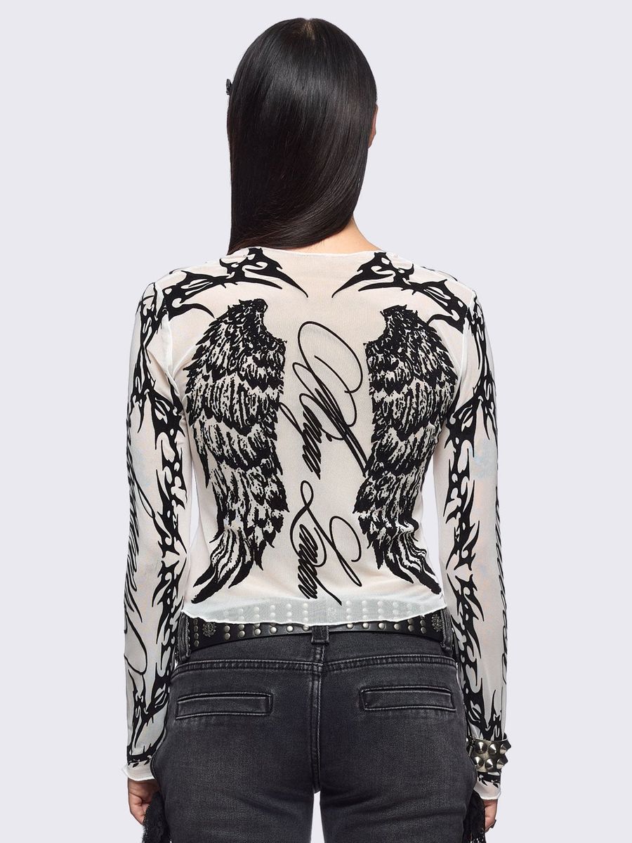 WING IT WHITE MESH TOP