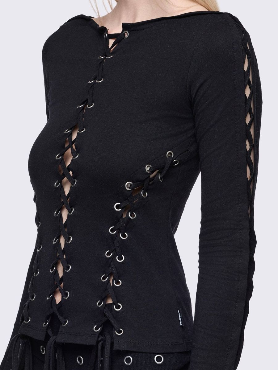 KALEE LACE UP TOP