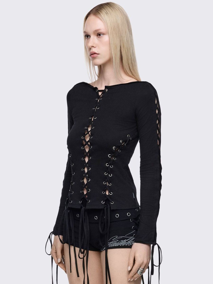 KALEE LACE UP TOP