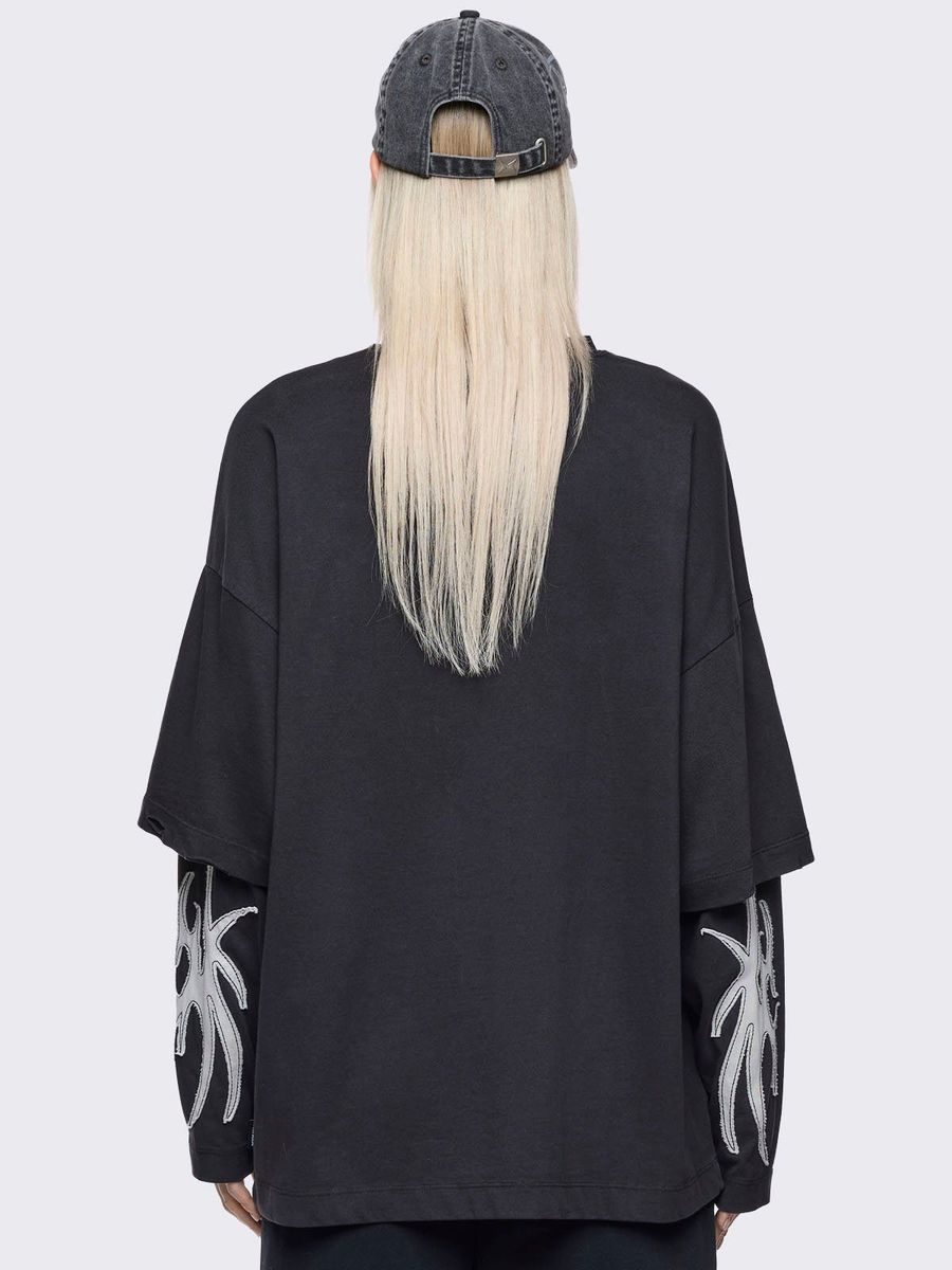 LUVX BLACK LAYERED T-SHIRT