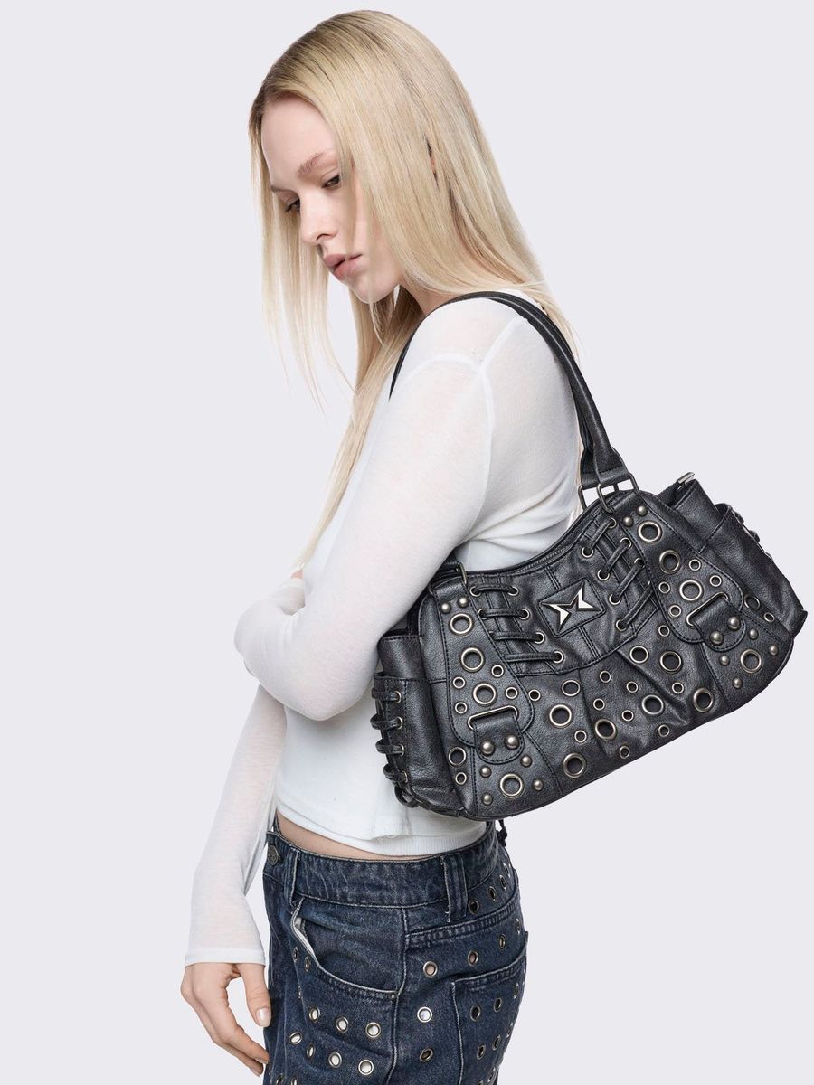 RIVET VEGAN SHOULDER BAG