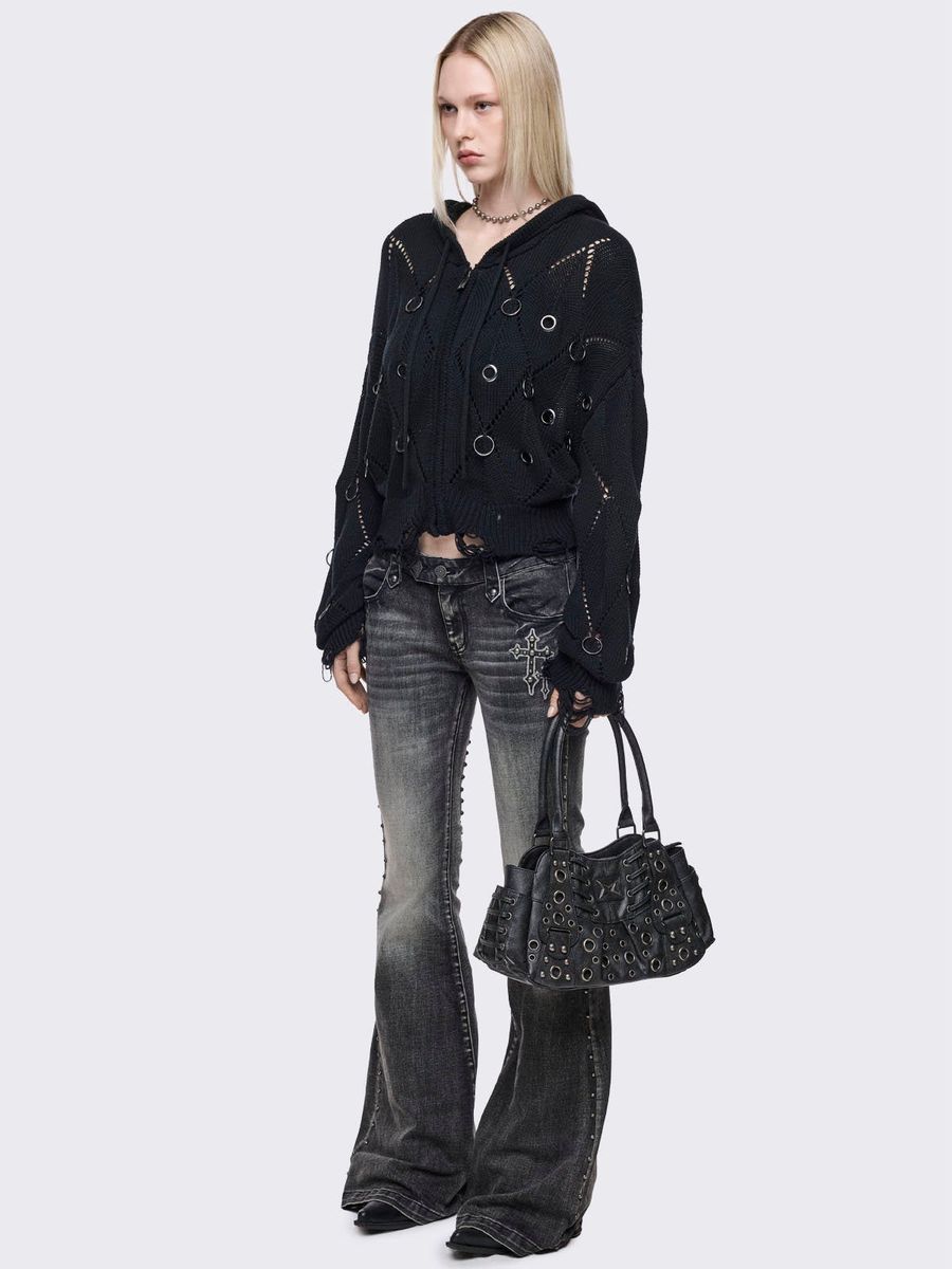 RIVET VEGAN SHOULDER BAG