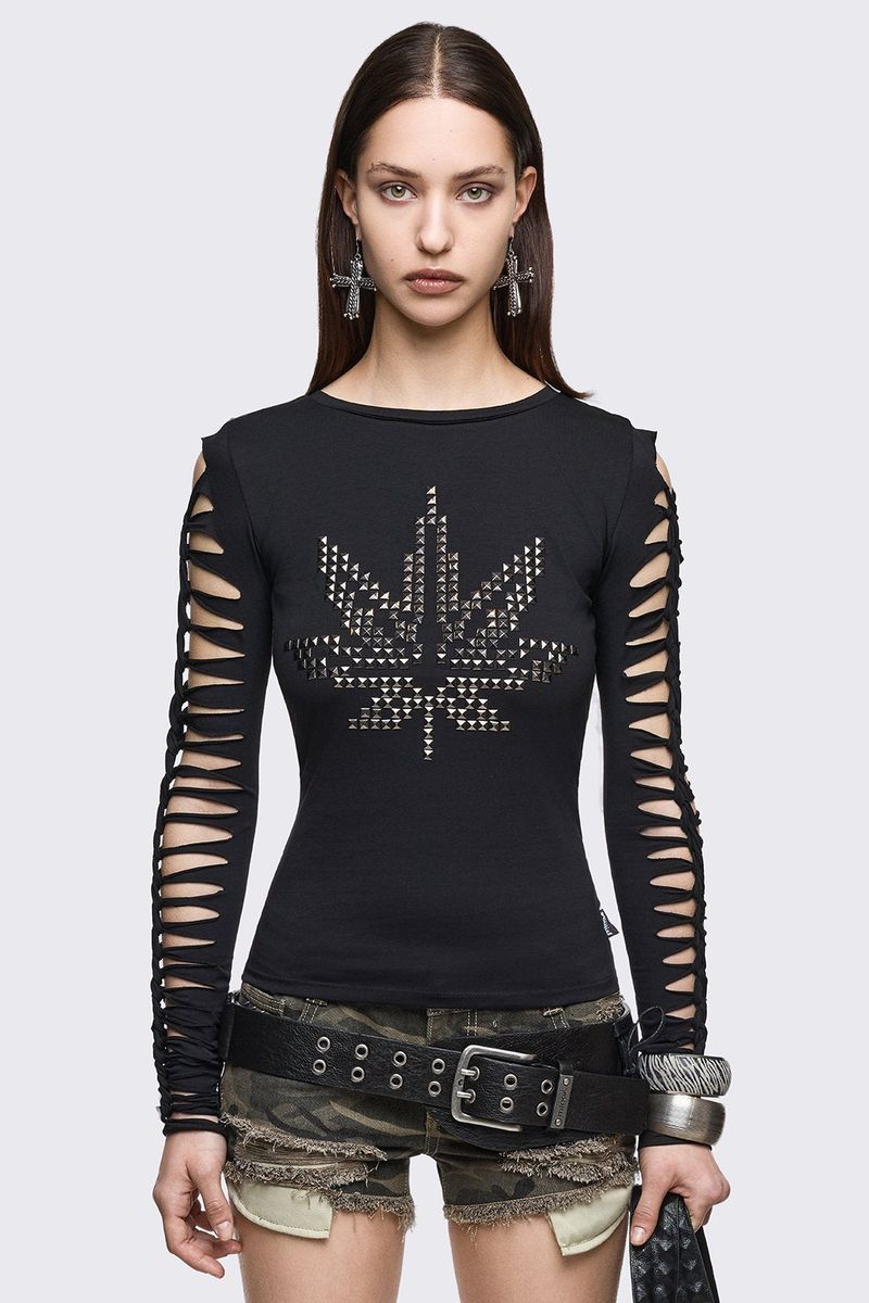 TOO HIGH TO CARE SLASHED TOP