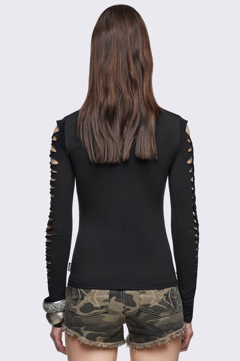 TOO HIGH TO CARE SLASHED TOP