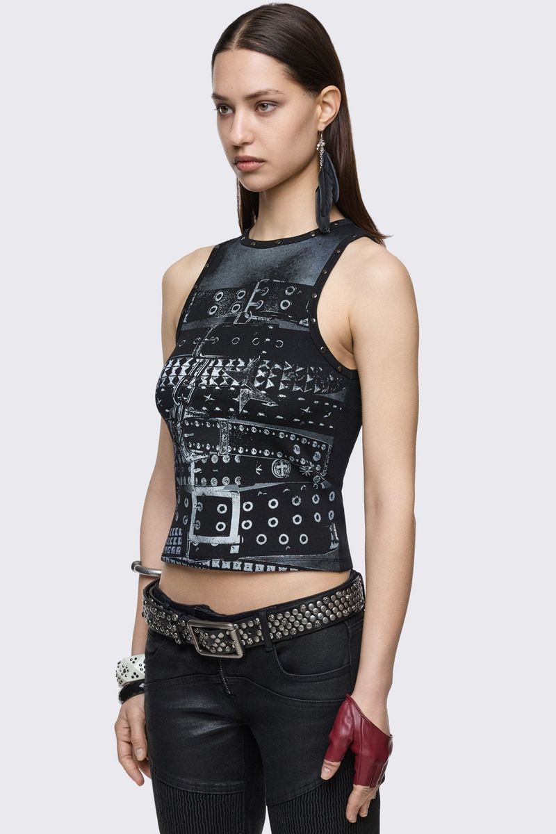 BUCKLED VEST TOP