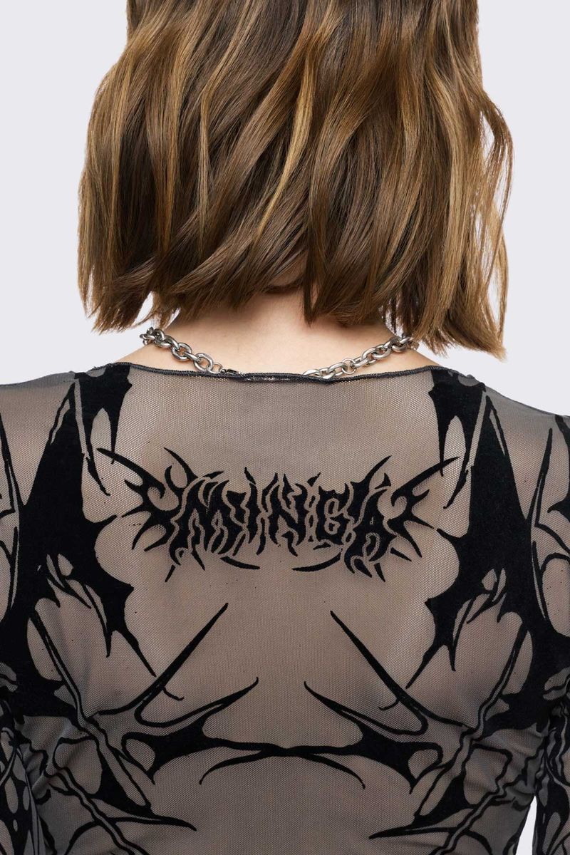 CRYPTIC MESH TOP - GREY