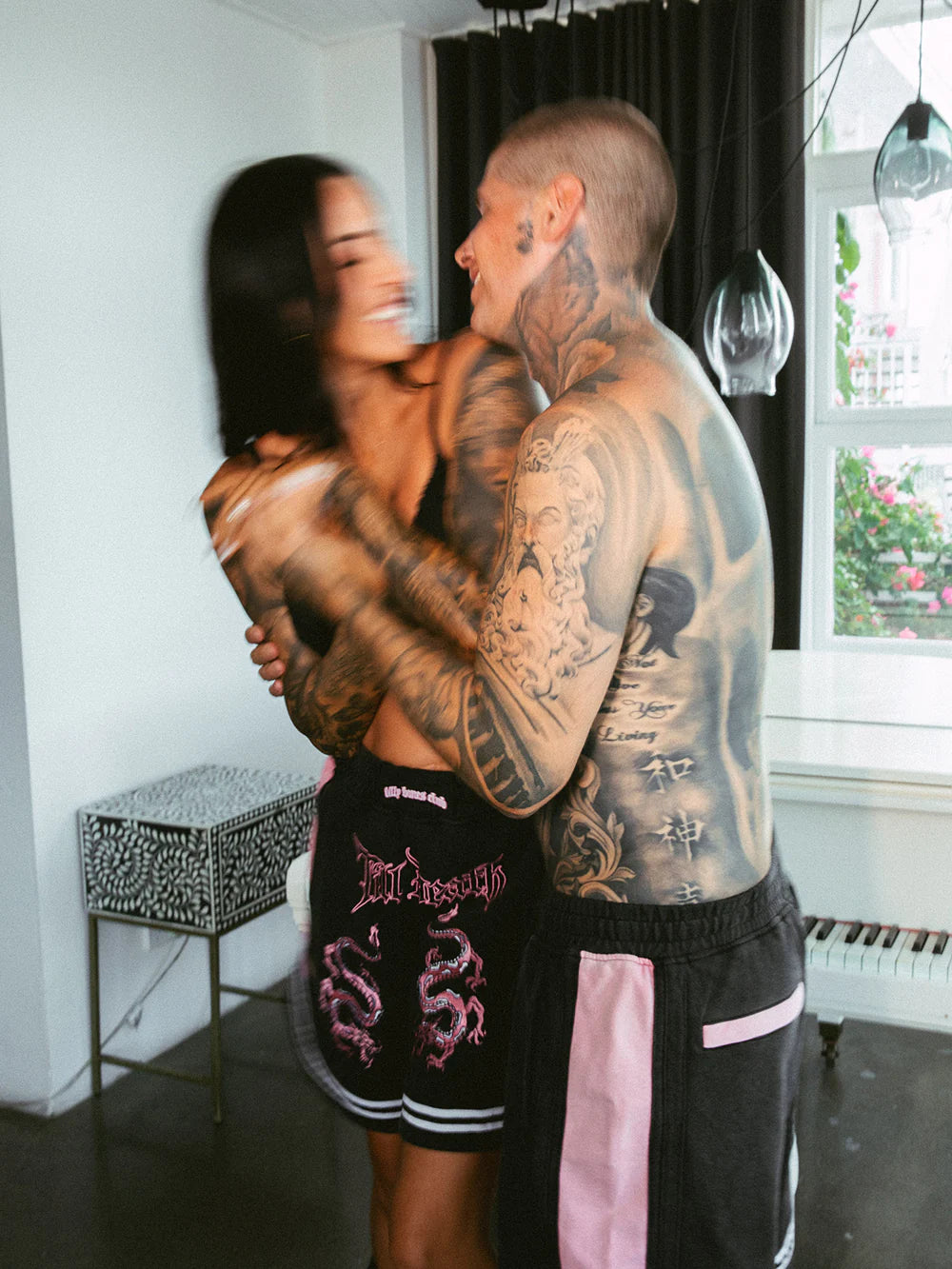 TILL DEATH DRAGON SHORTS - BLACK/PINK