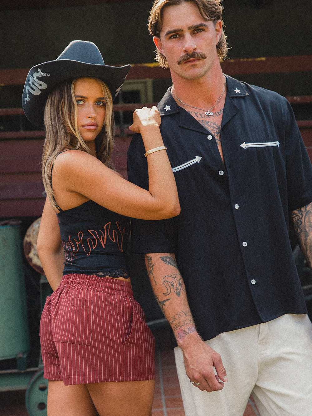 COWBOY STRIPED BOXER SHORTS - RED