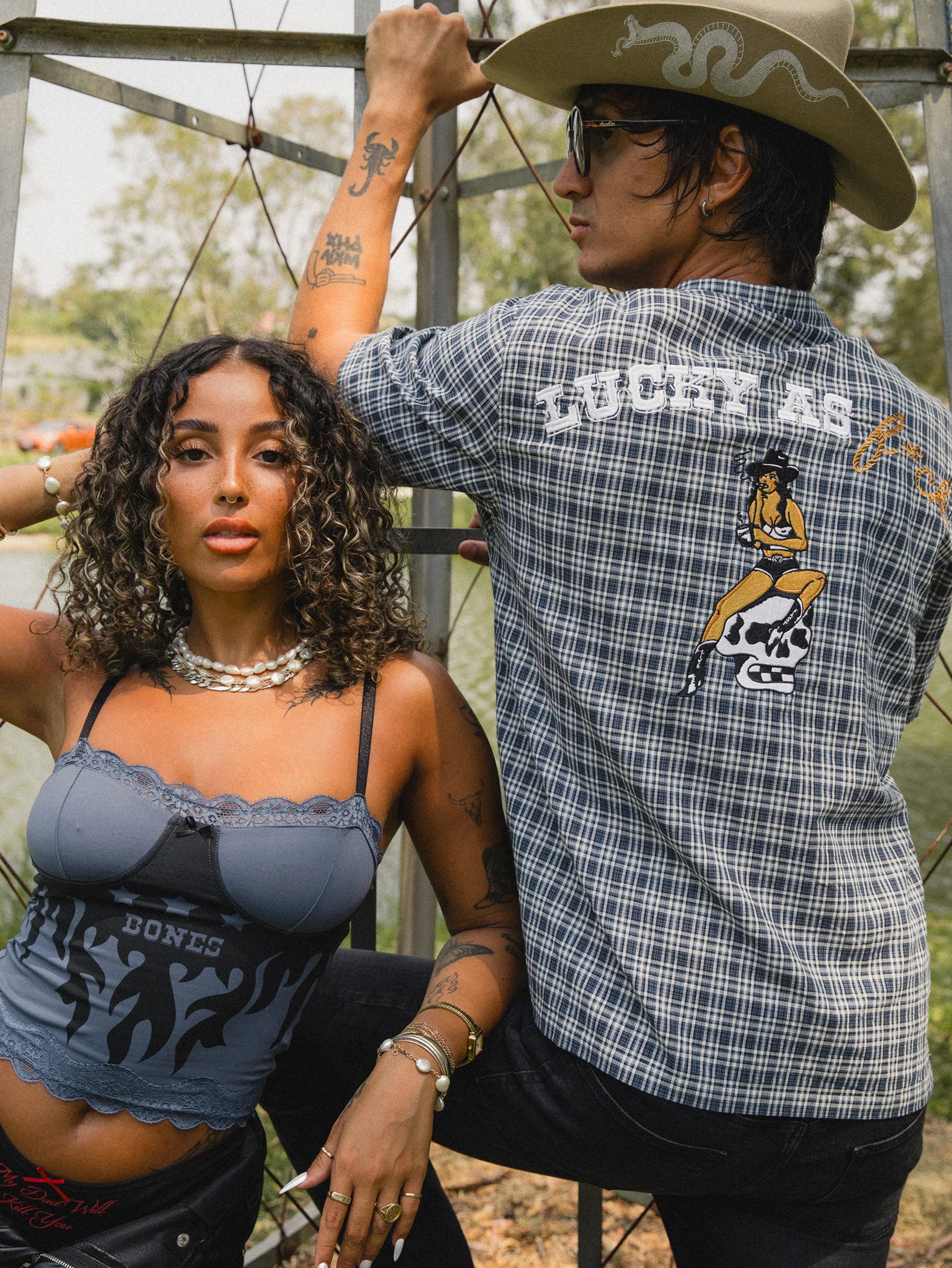 BONES CHECK RODEO 2.0 SHIRT - BLUE