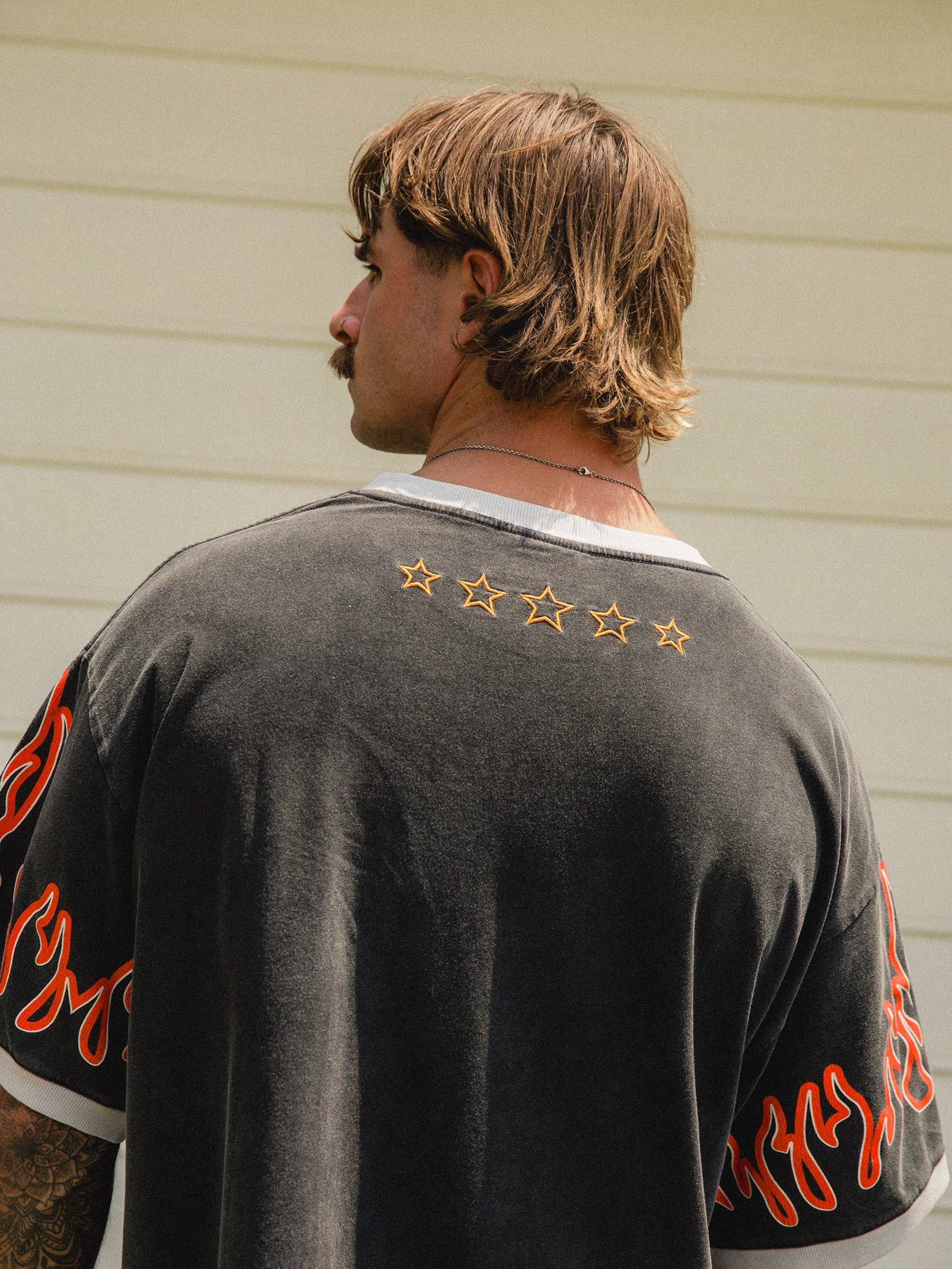 FLAMED RIDER TEE - VINTAGE BLACK