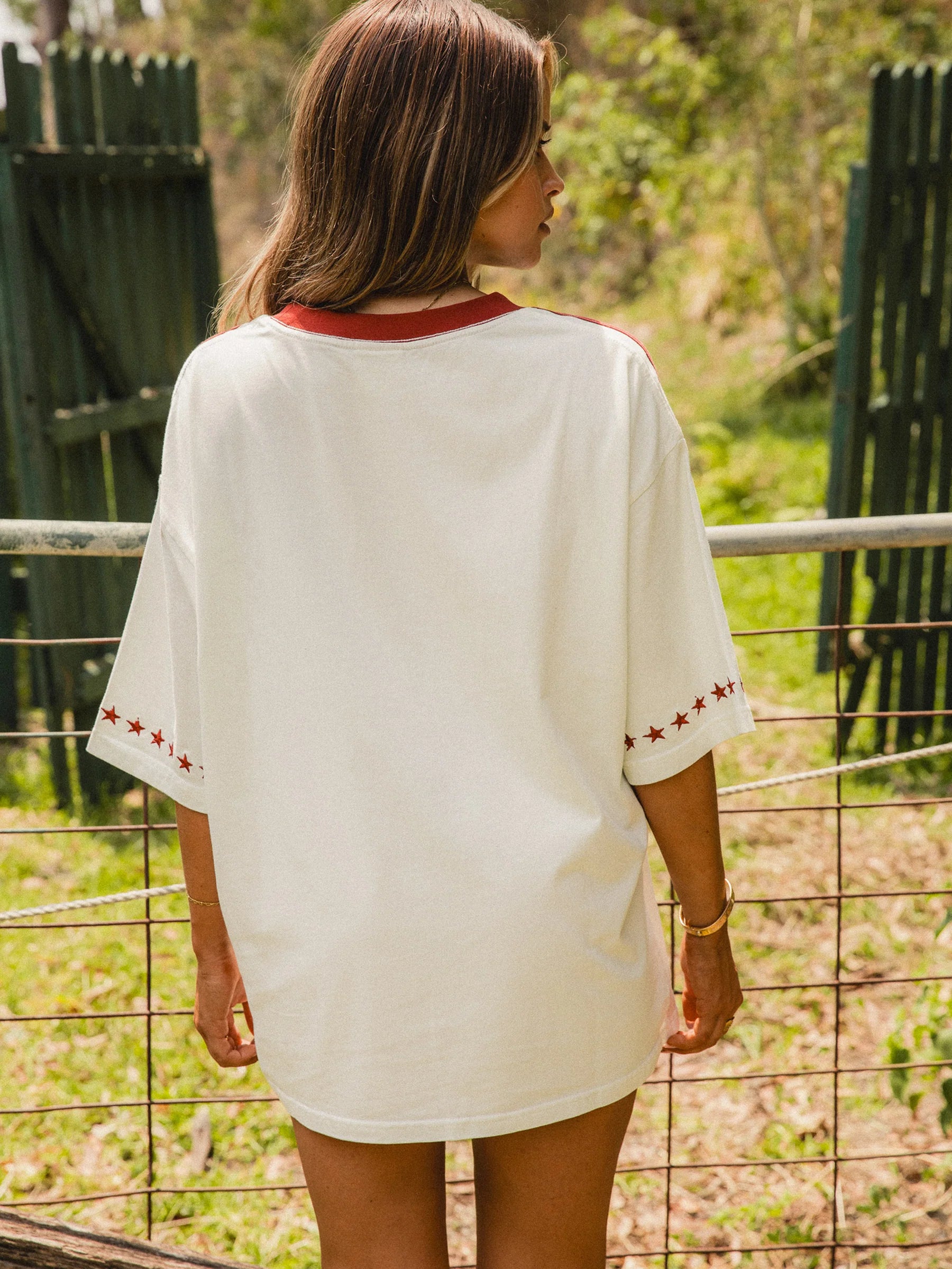 COUNTRY CLUB RINGER TEE - VINTAGE WHITE/RED