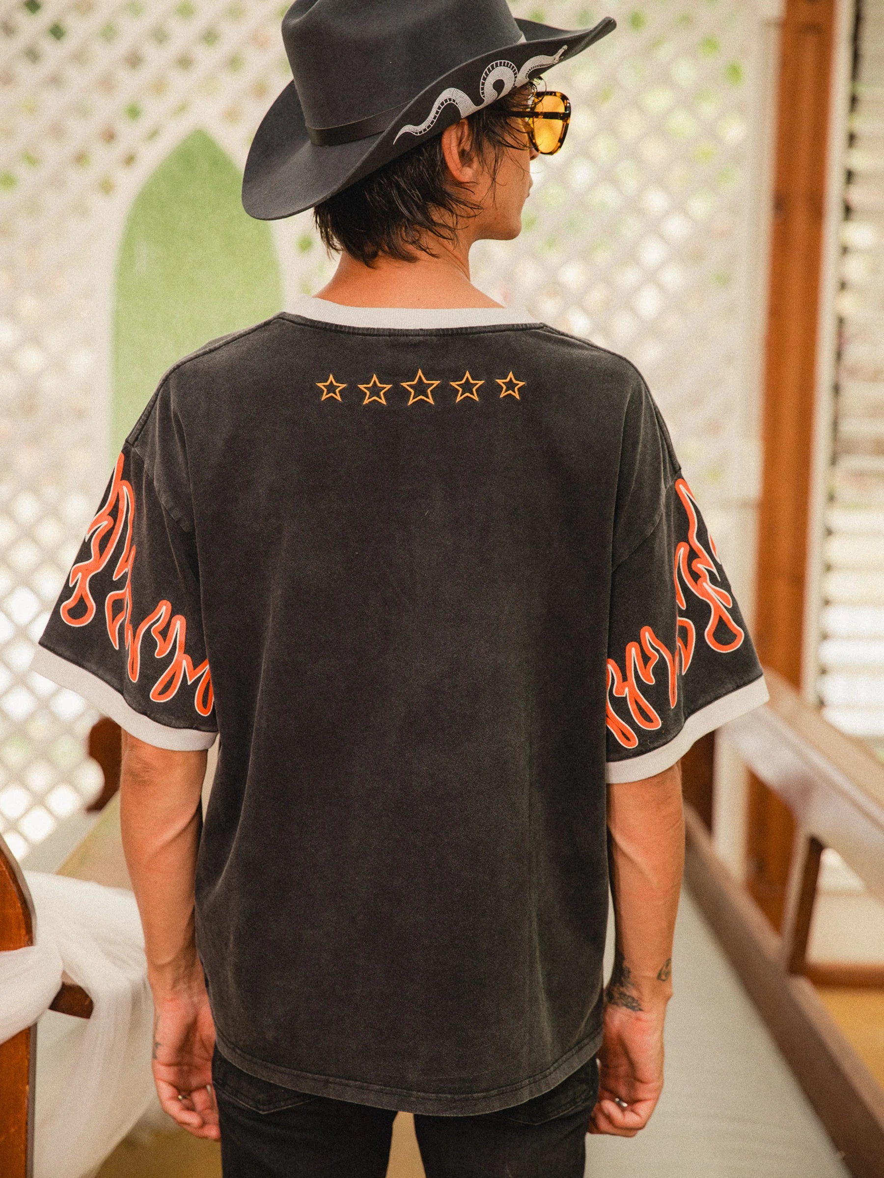 FLAMED RIDER TEE - VINTAGE BLACK