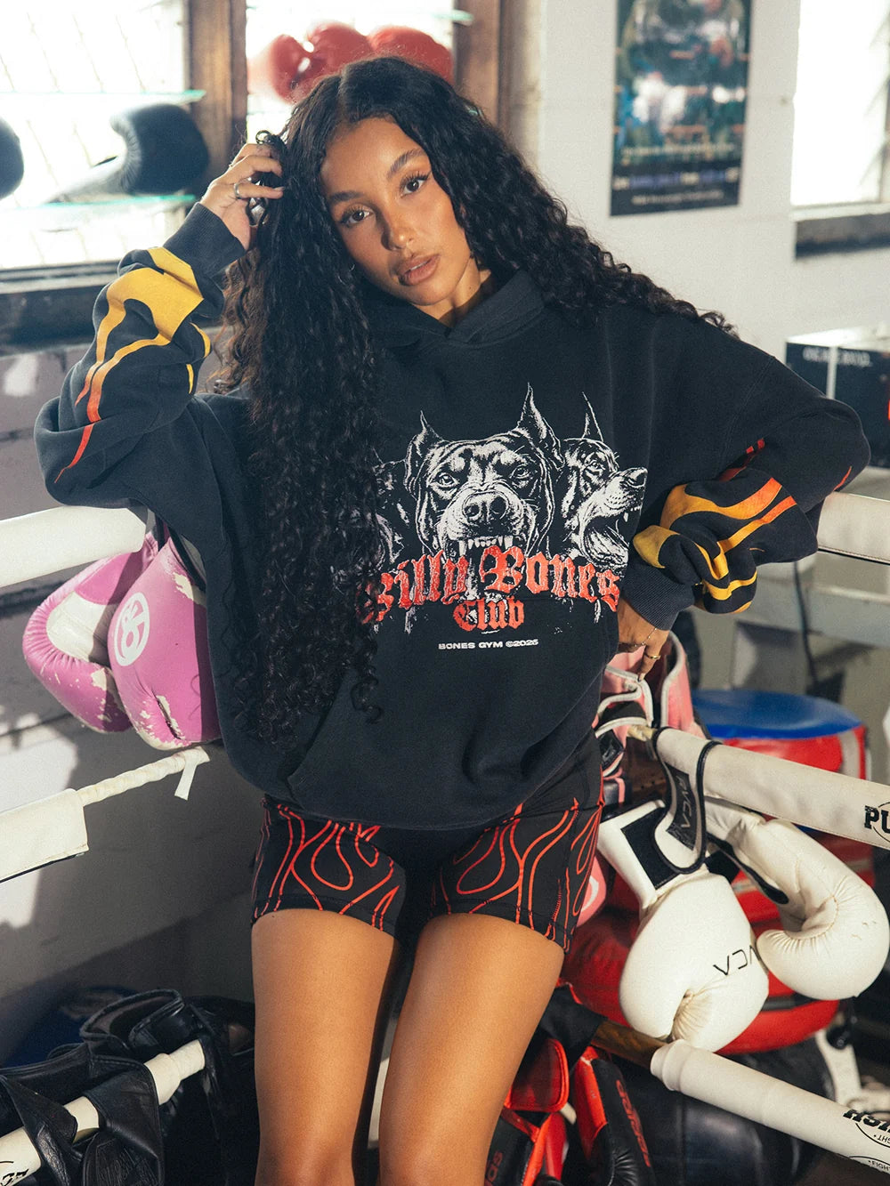 DEATHLIFTING BURNER HOODIE - BLACK/FLAME
