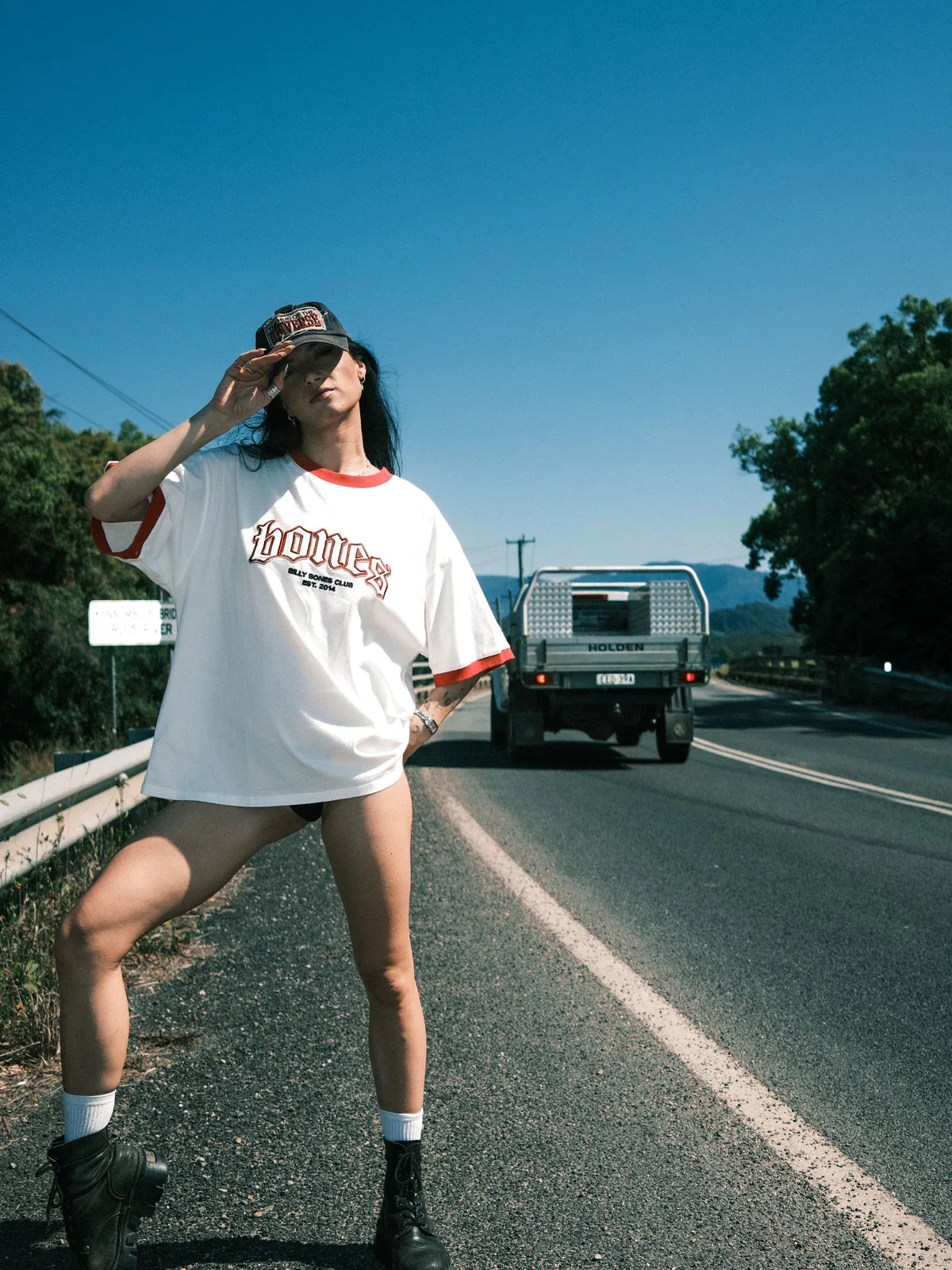 BONES CLASSIC RINGER TEE - VINTAGE WHITE/RED