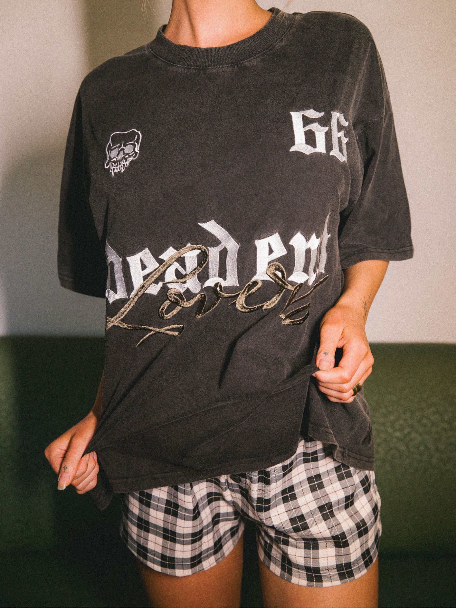 DEAD END CHECK BOXER SHORTS - GREY
