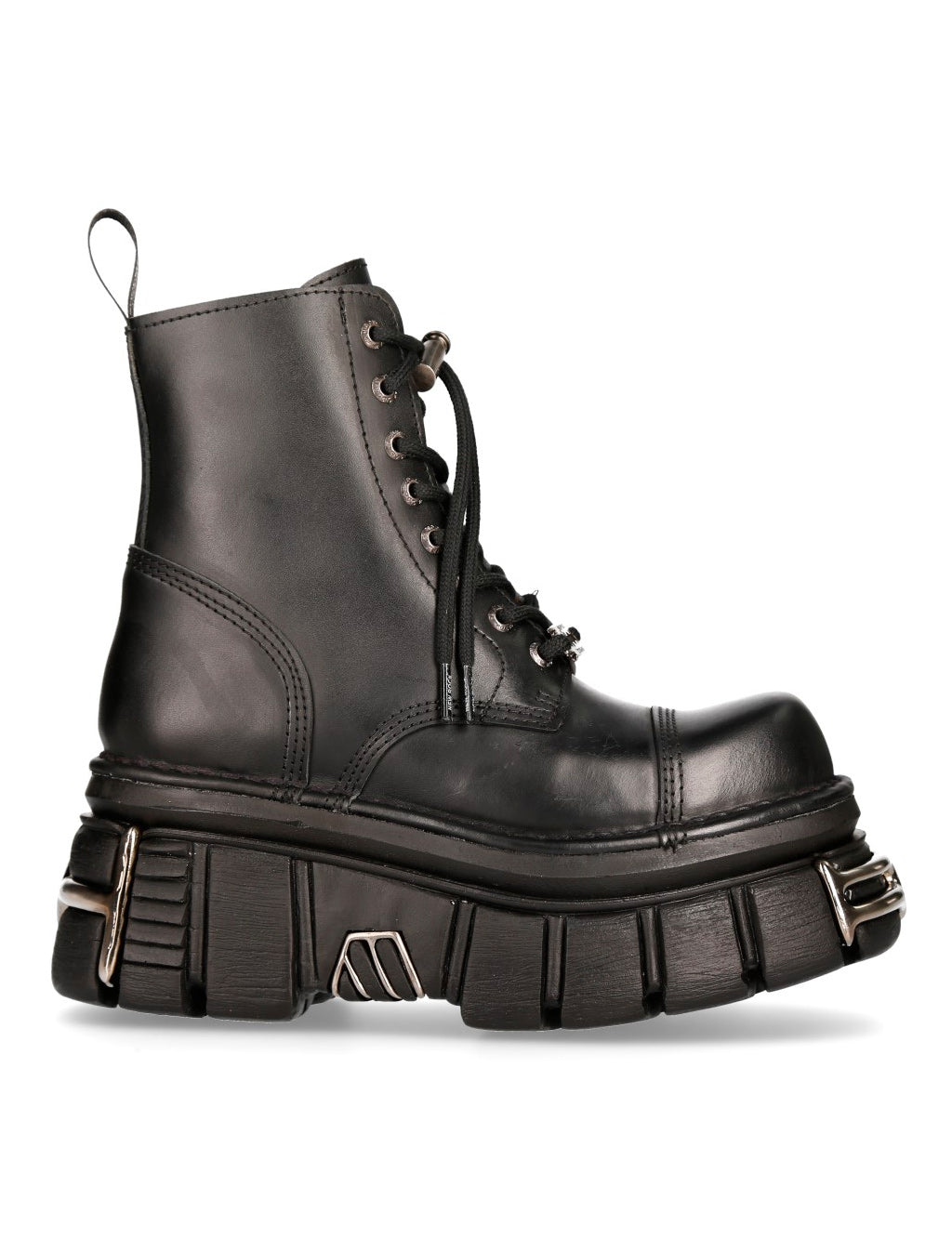 Scarpe New Rock 106 Stivaletti donna nero con piattaforma e decorazioni Scarpe New Rock 106 Stivaletti donna nero con piattaforma e decorazioni