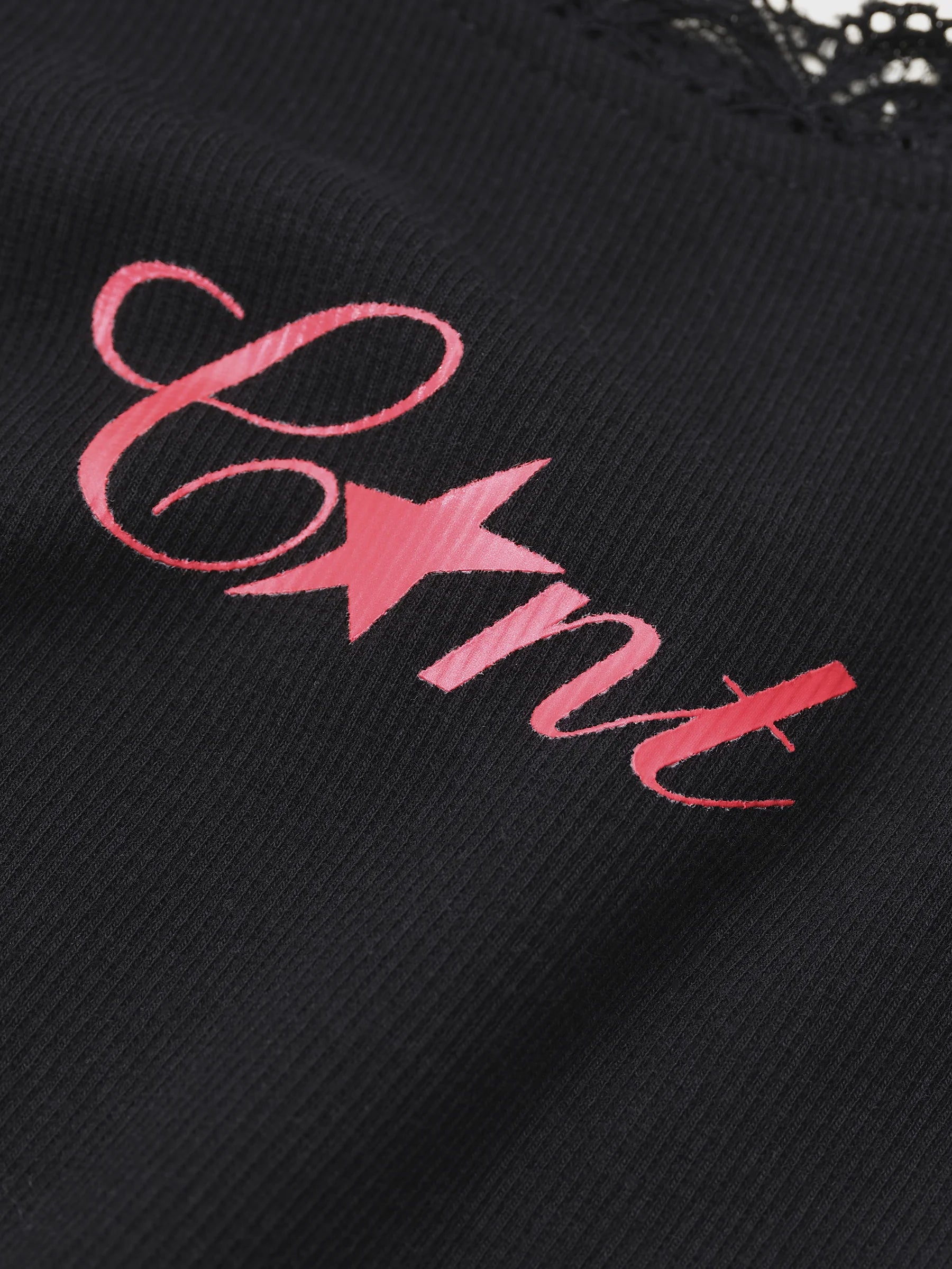 C-BOMB LACE CROP - BLACK