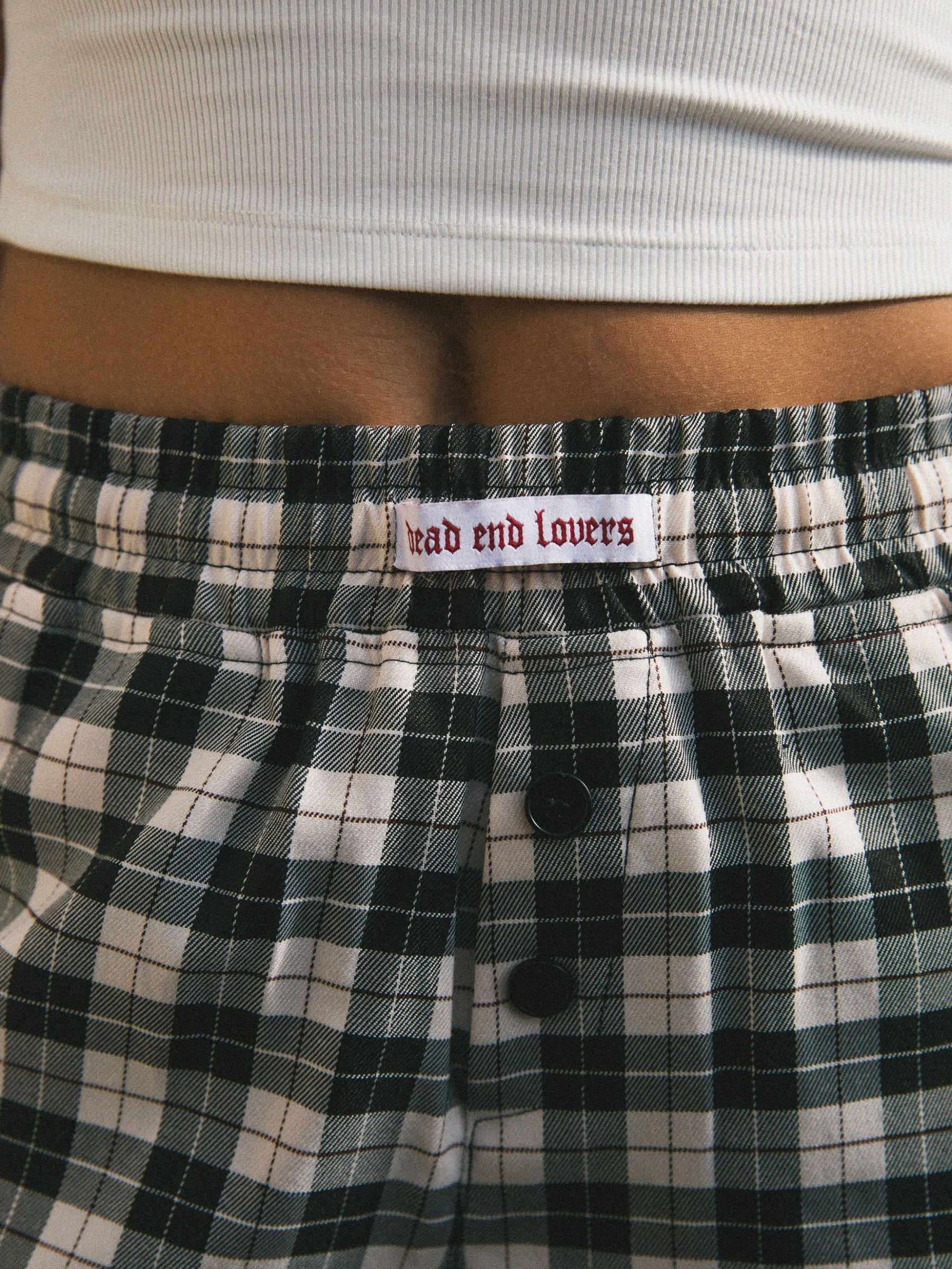 DEAD END CHECK BOXER SHORTS - GREY