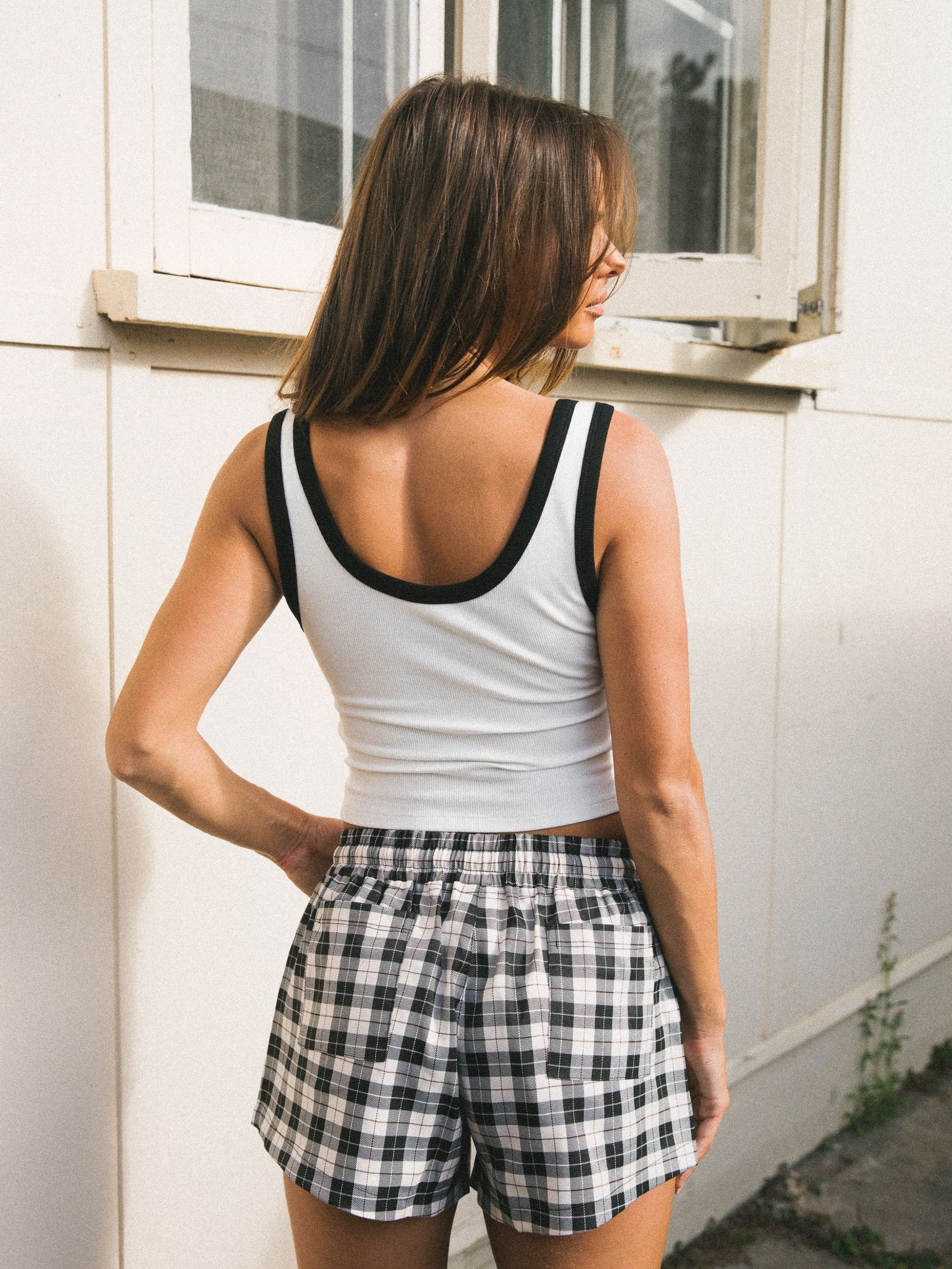 DEAD END CHECK BOXER SHORTS - GREY