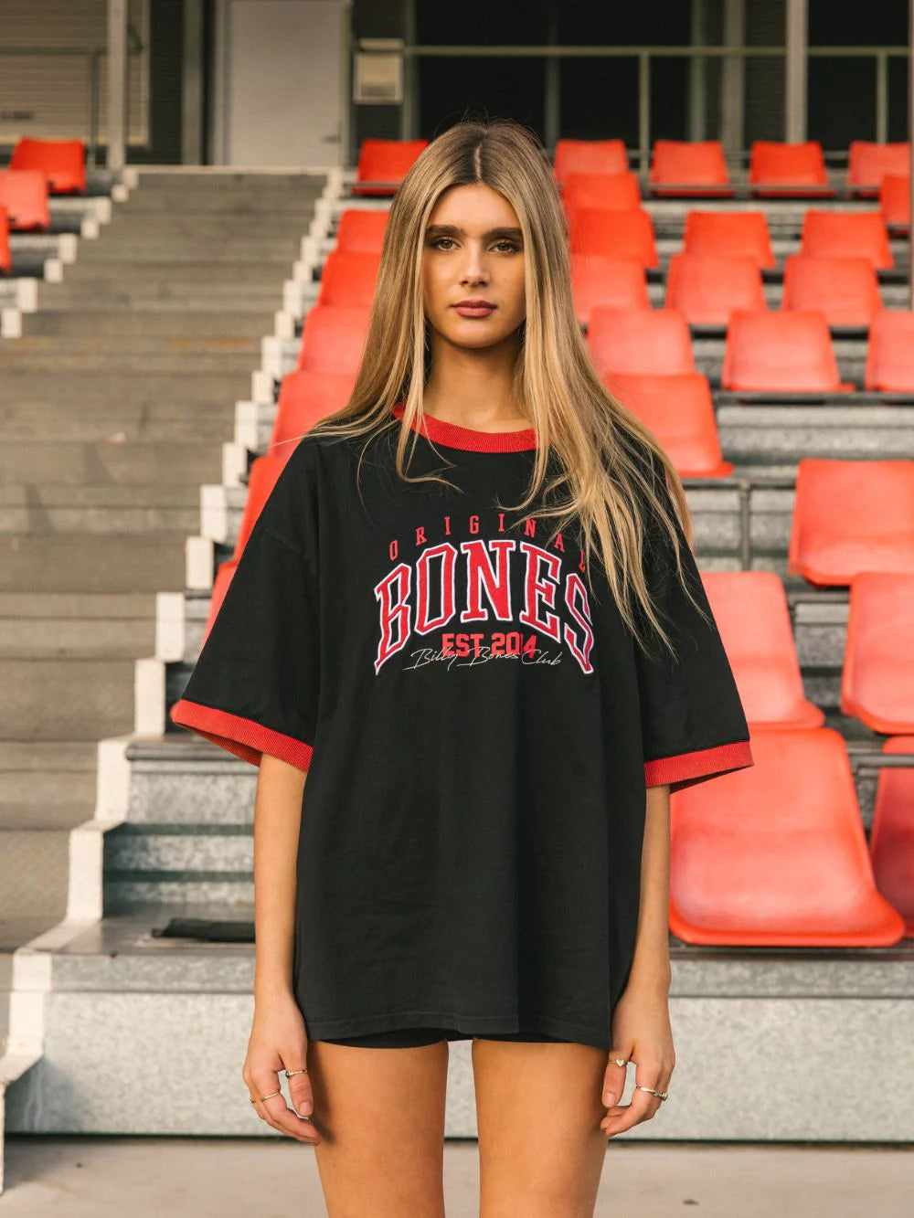 FALSE START RINGER TEE - WASHED BLACK