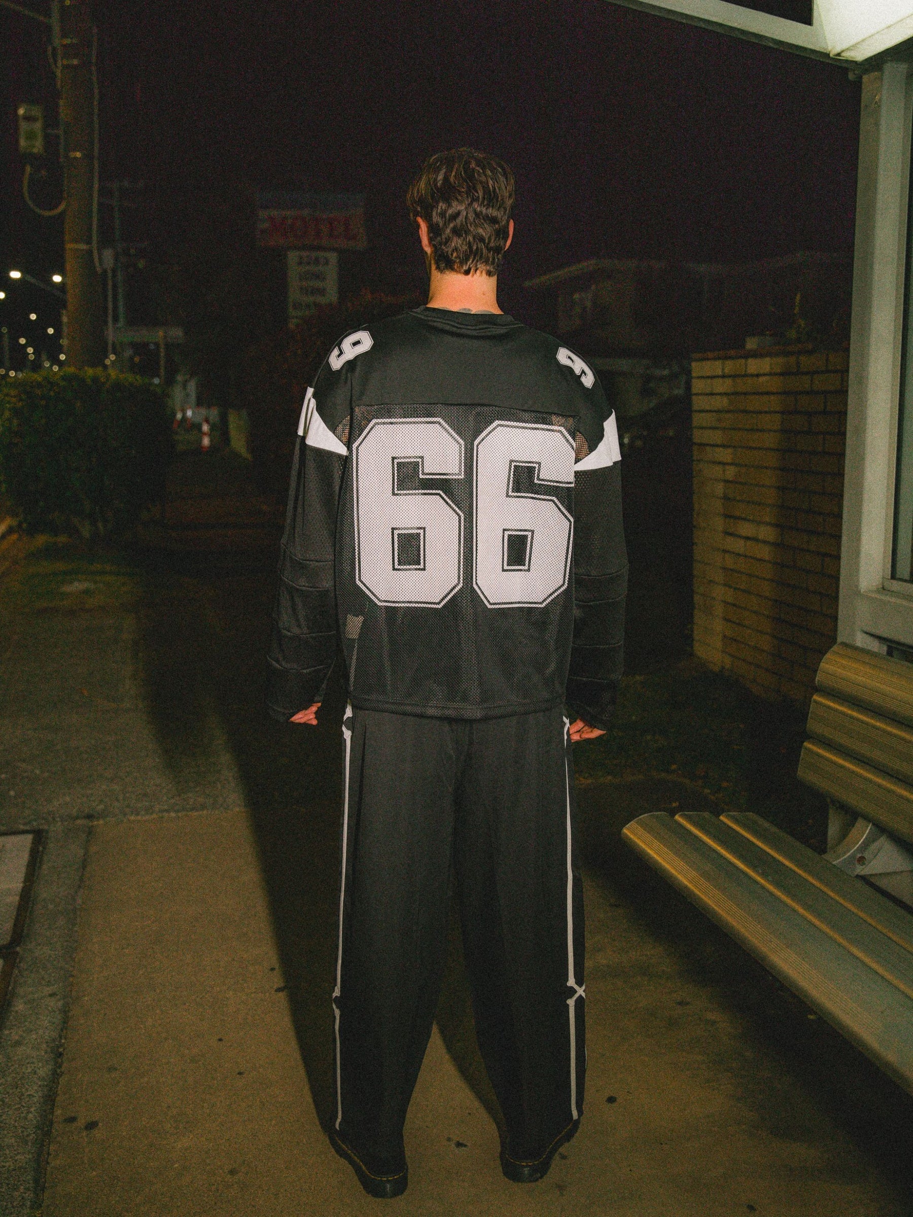 DOUBLE CROSSED TRACK PANTS - BLACK