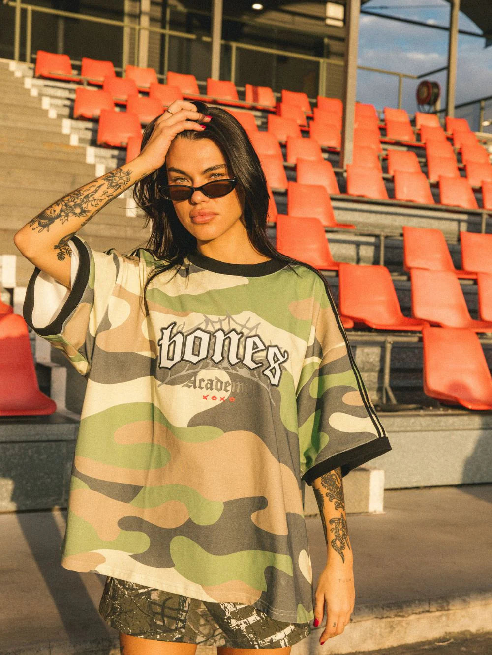 BONES ACADEMY RINGER TEE - CAMO