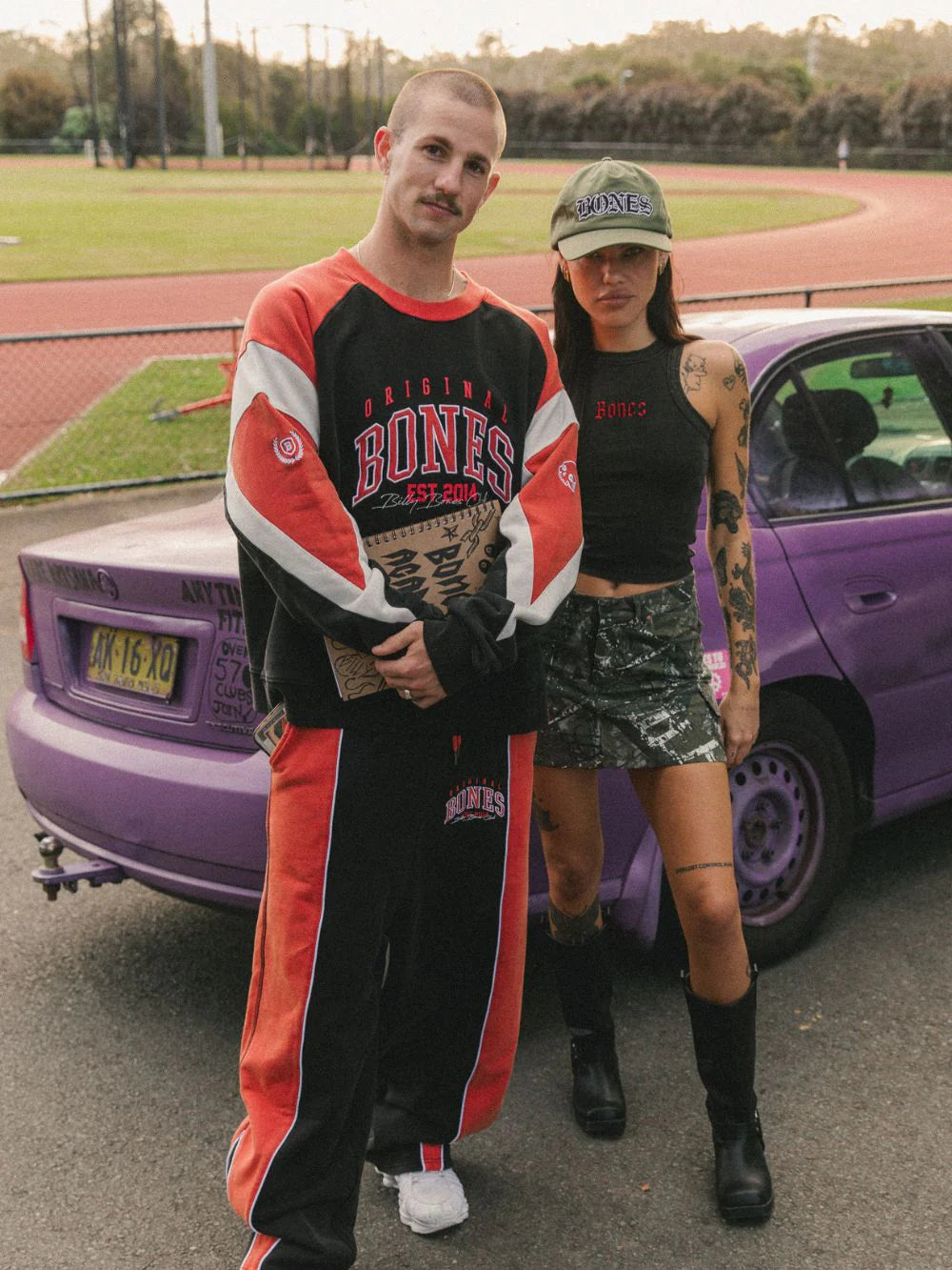 FALSE START CREW - WASHED BLACK/RED