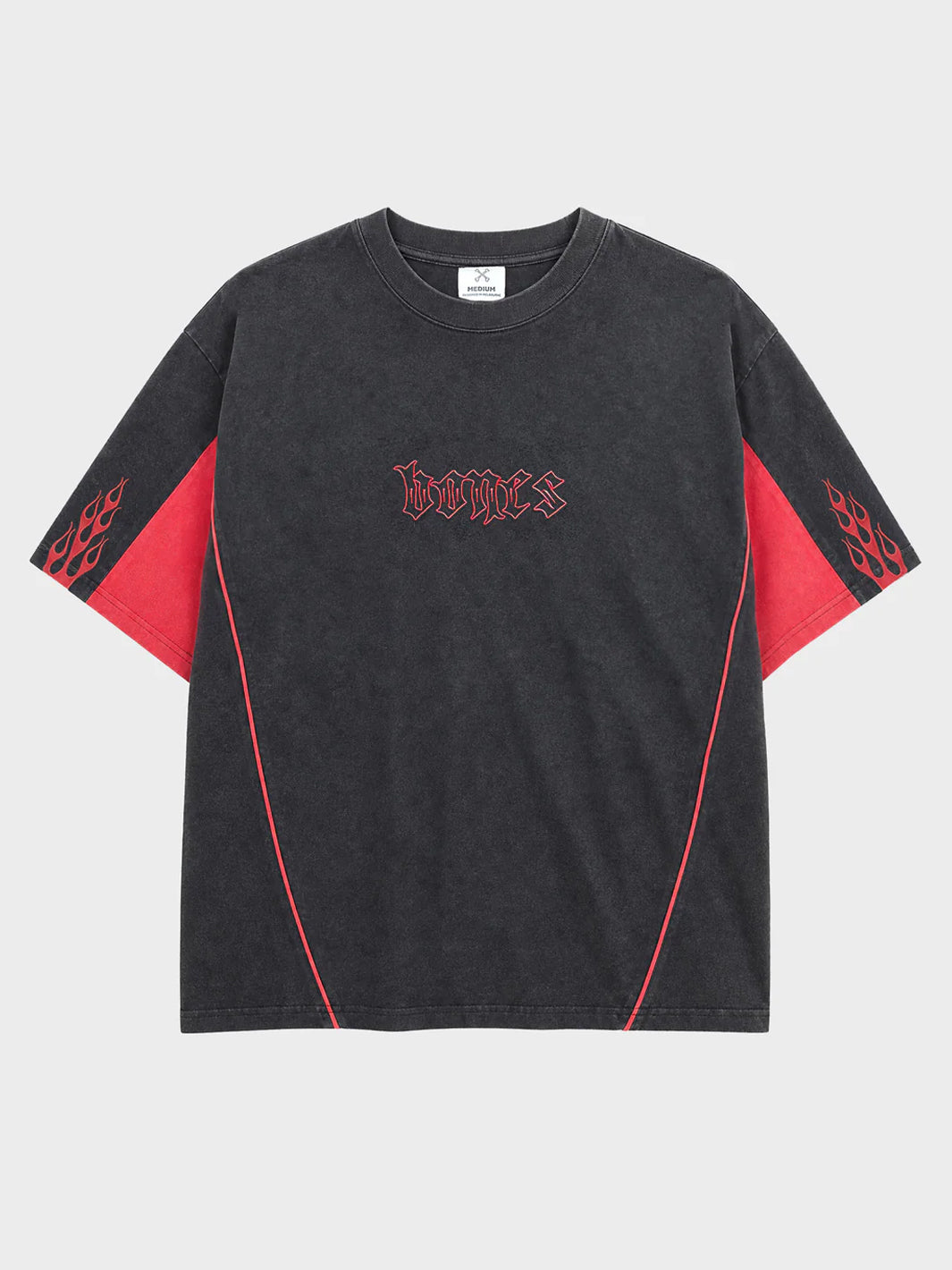 90'S STEEZE PANEL TEE - VINTAGE BLACK/RED