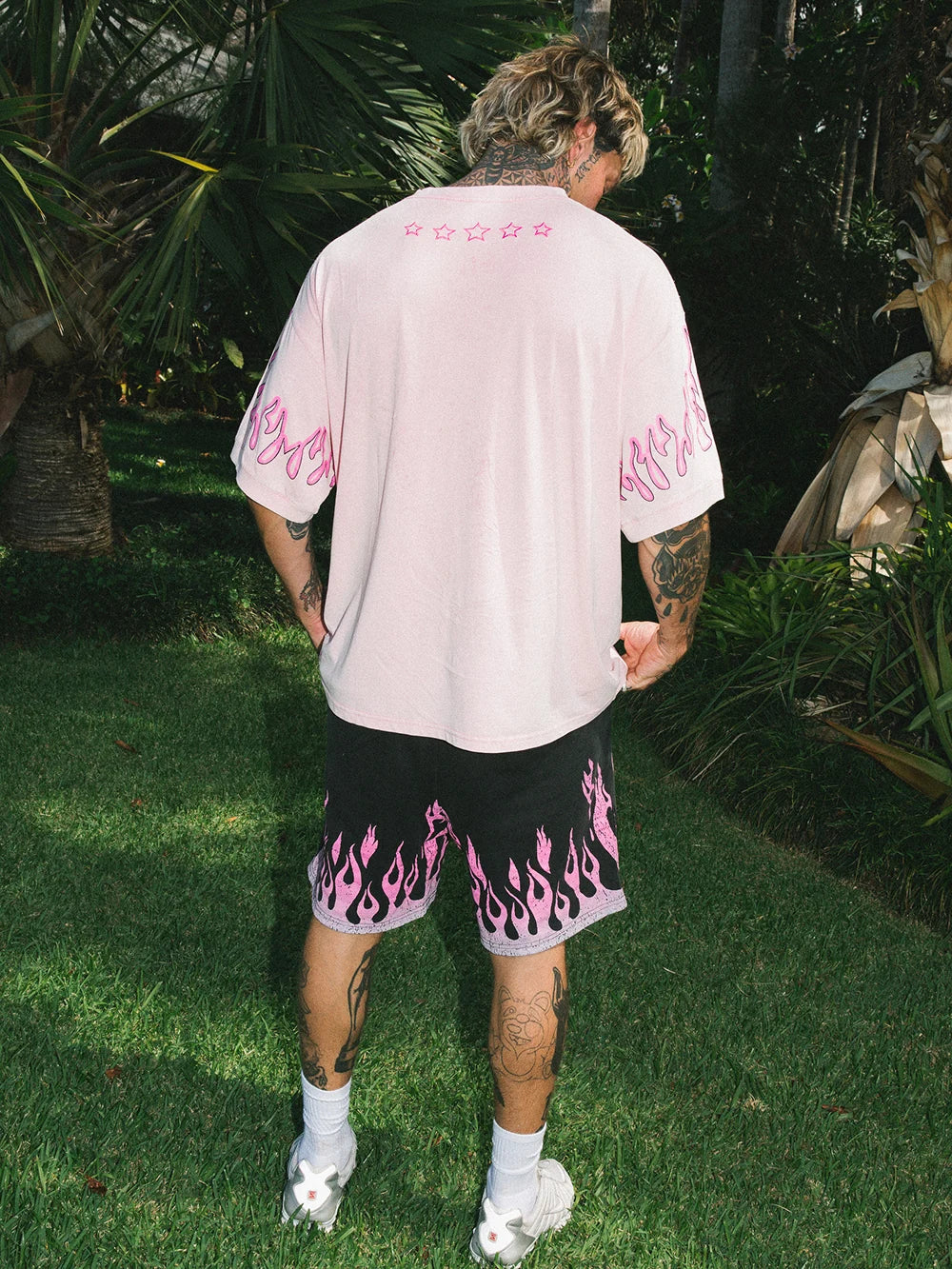 BURNER JERSEY SHORTS - PINK FLAME