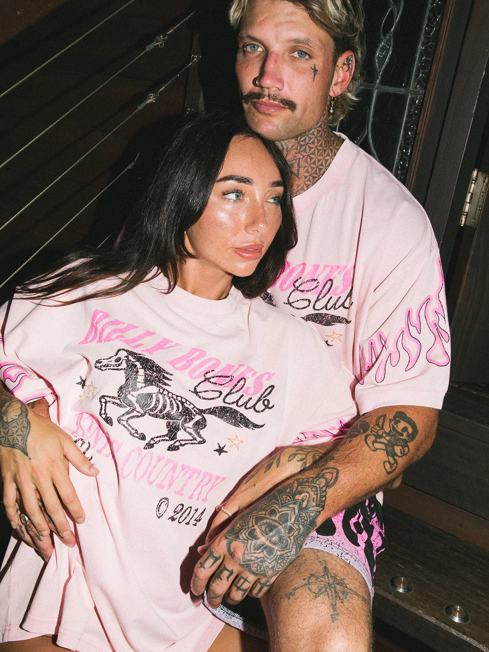 FLAMED RIDER TEE - WASHED PINK