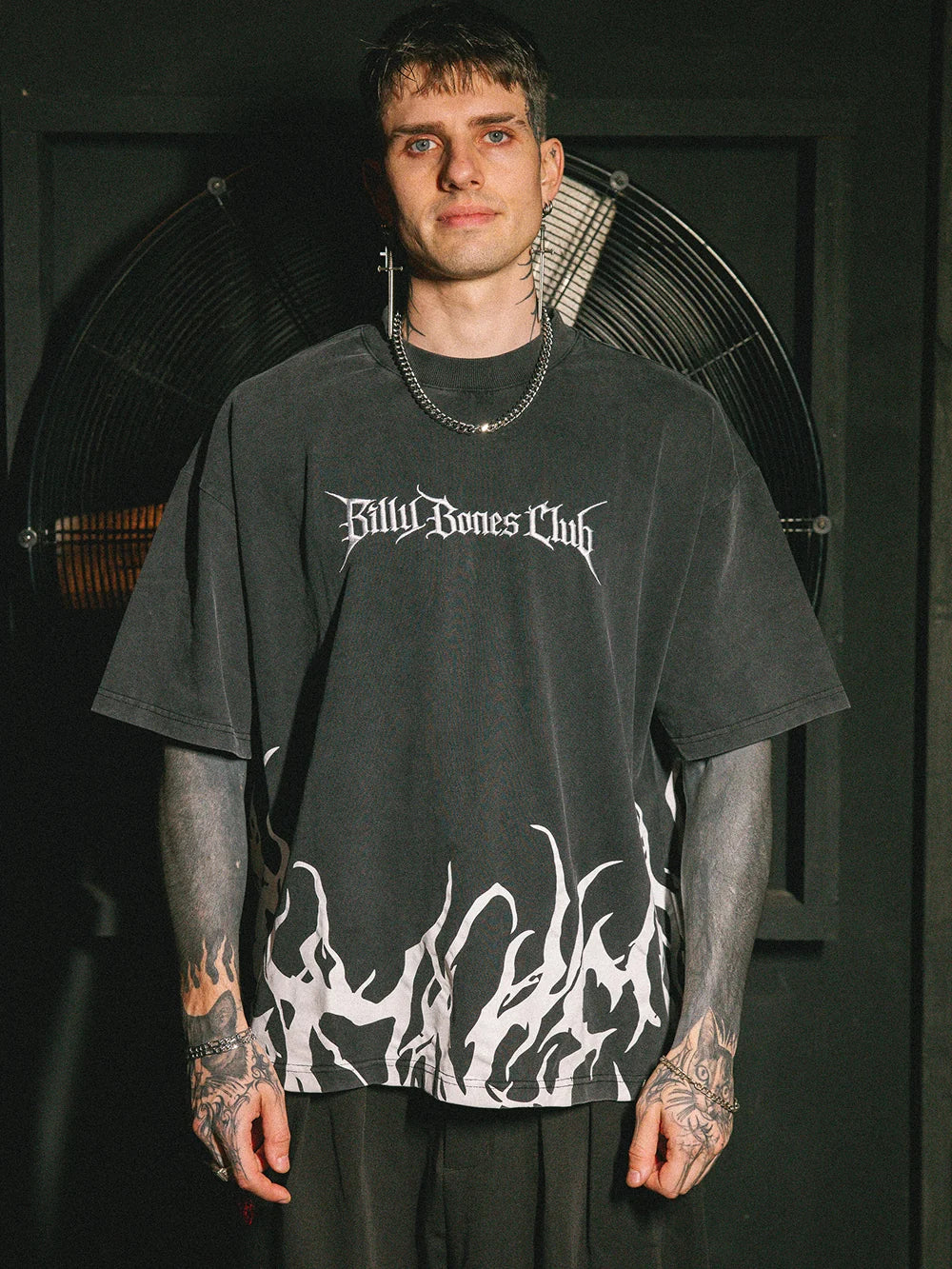 ROCKER LOGO TEE - WASHED BLACK