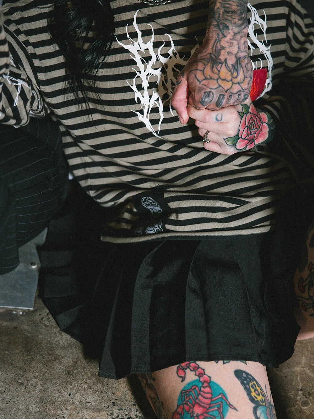 ROCKER LONGSLEEVE PATCH TEE - STRIPED