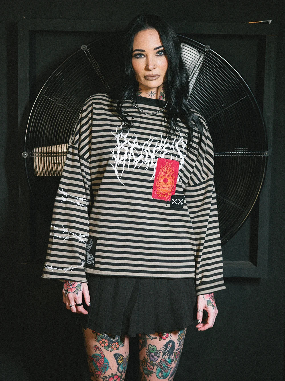 ROCKER LONGSLEEVE PATCH TEE - STRIPED
