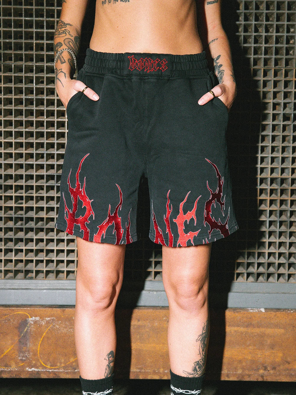ROCKER JERSEY SHORTS - BLACK/RED