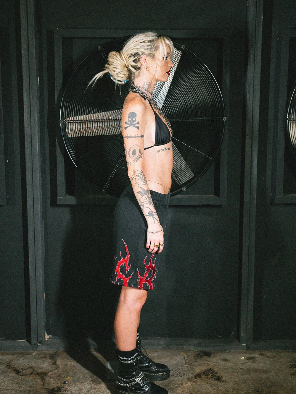 ROCKER JERSEY SHORTS - BLACK/RED