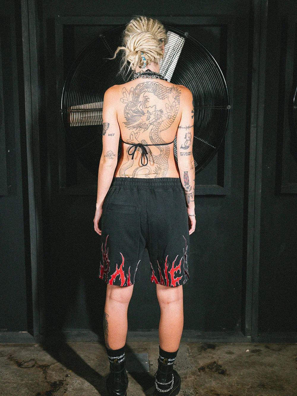 ROCKER JERSEY SHORTS - BLACK/RED