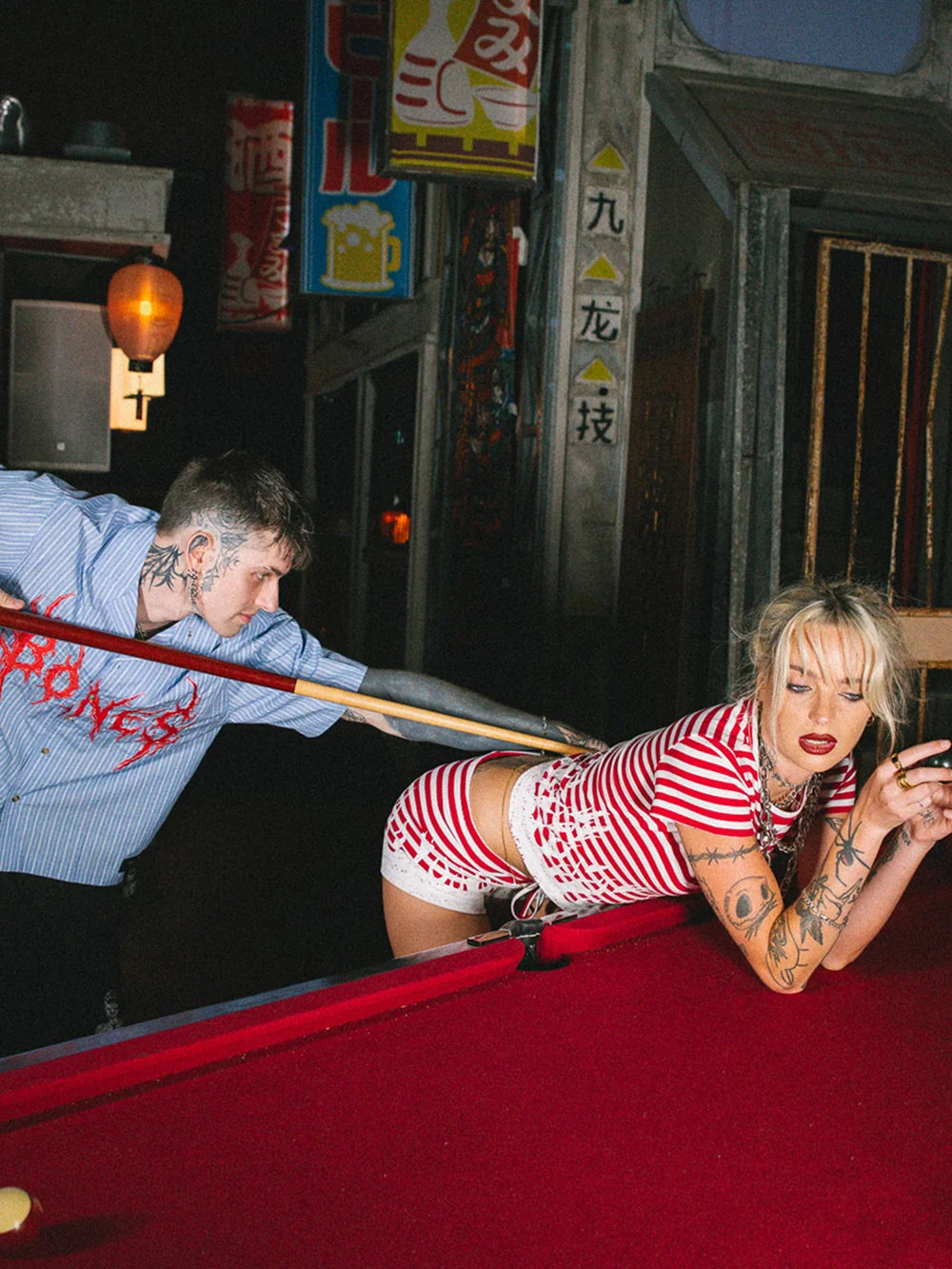 STRIPED BABY BURNER TEE - RED