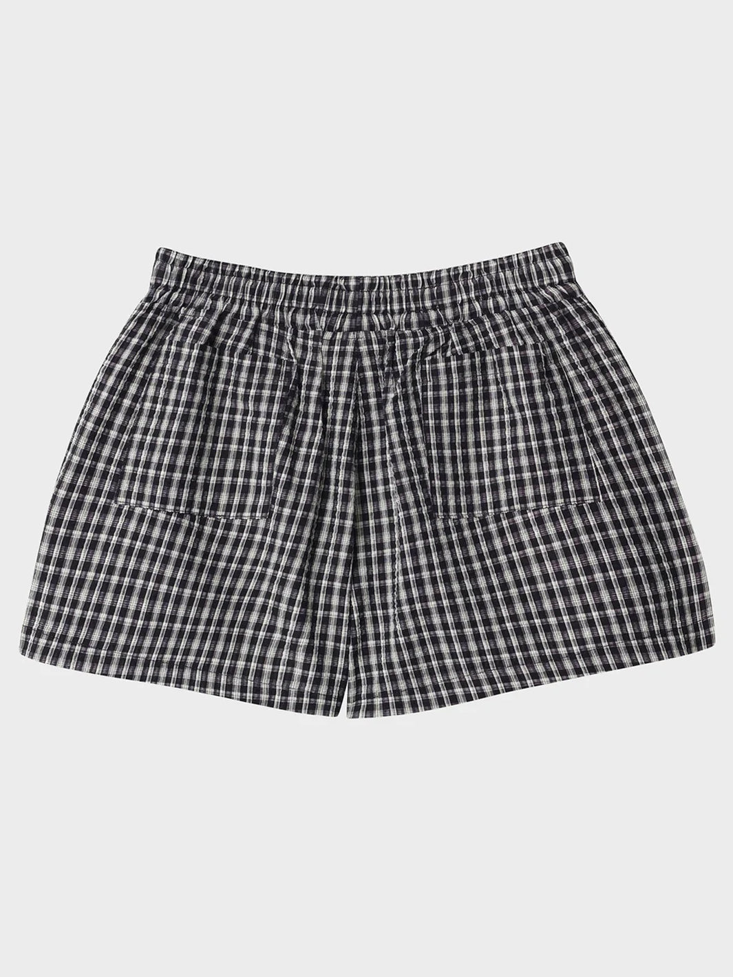 DEAD END CHECK BOXER SHORTS - BLACK