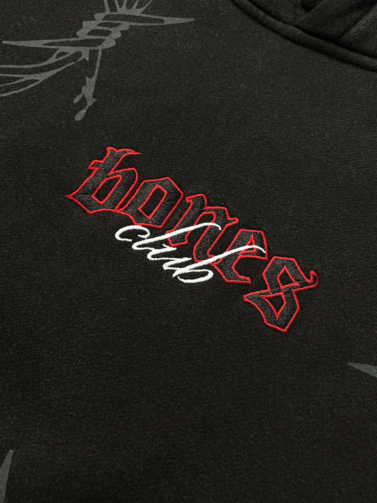 BARBED HEART HOODIE - VINTAGE BLACK