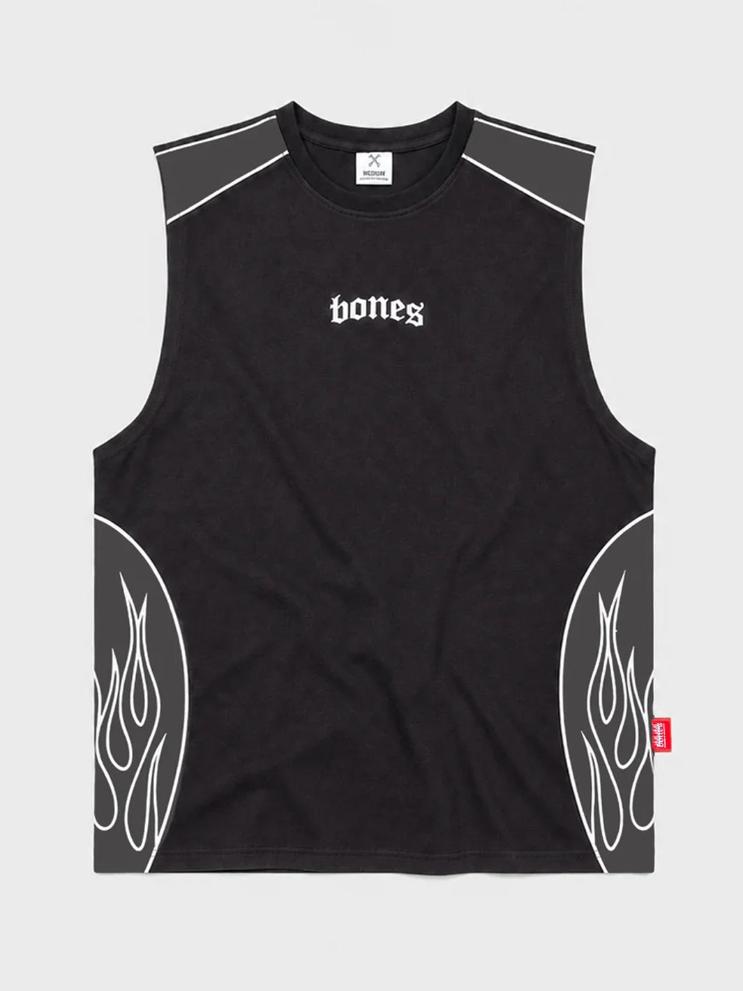 FLAMED MUSCLE TEE - BLACK